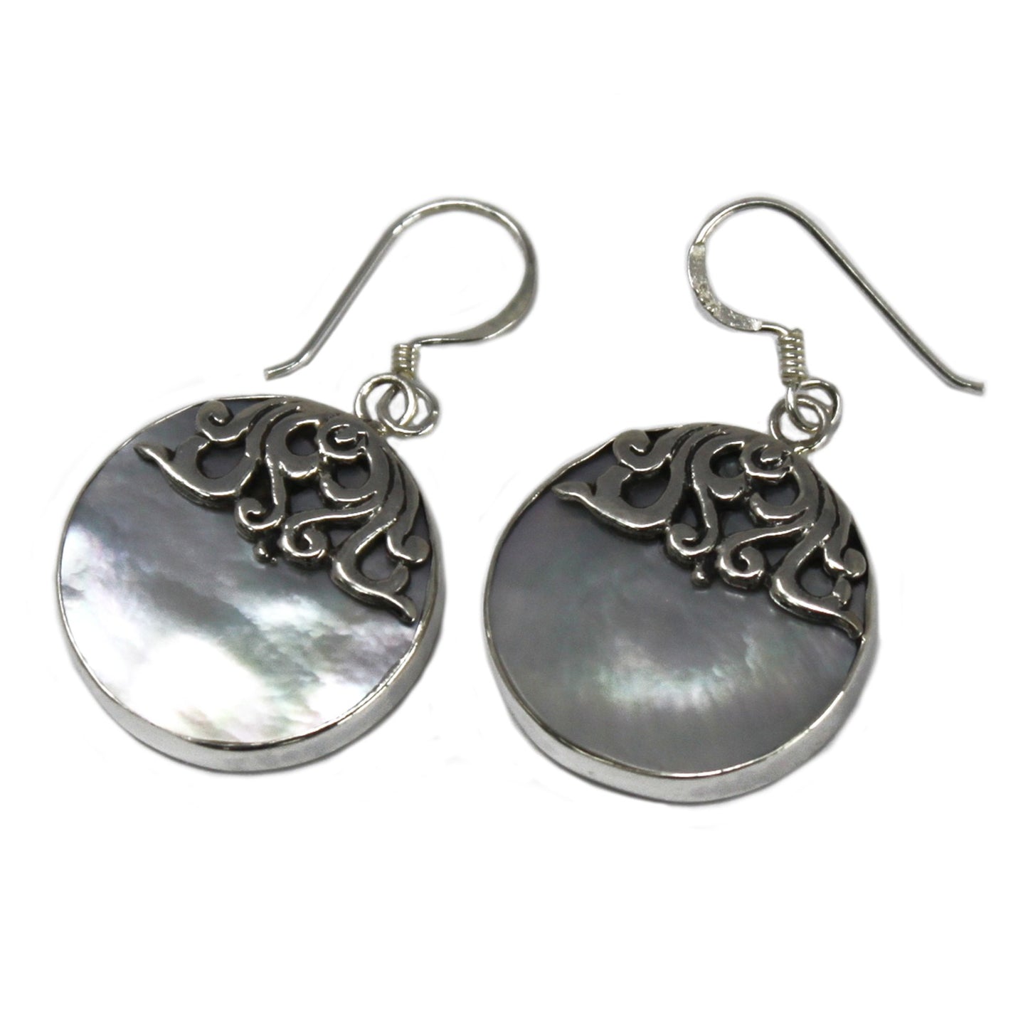 Shell & Silver Earrings - Classic Disc - Mother of Pearl