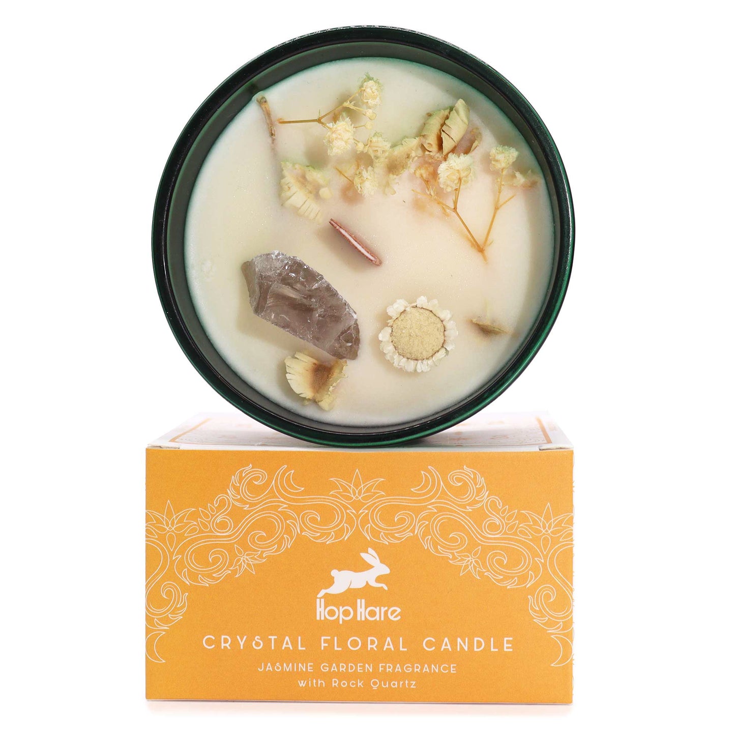Hop Hare Crystal Magic Flower Candle - The Lion- Strength
