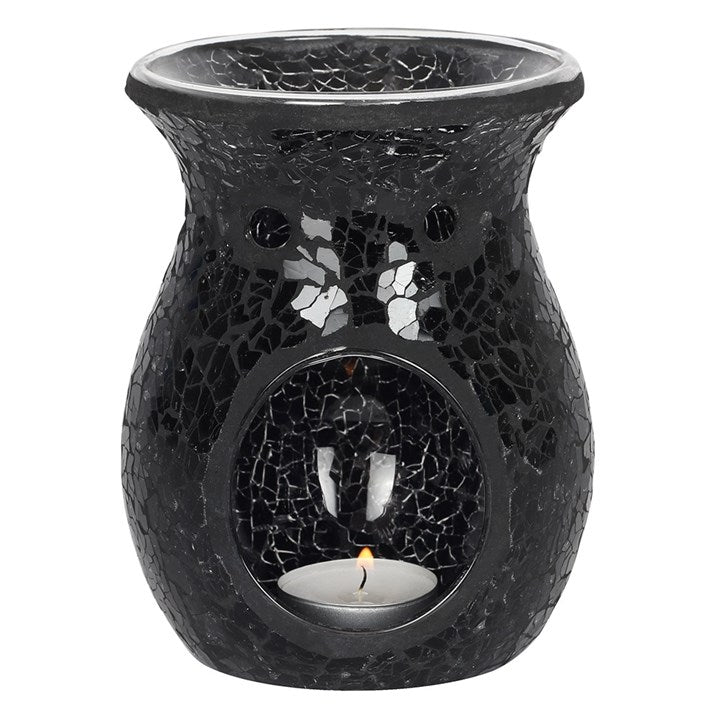 Large Black Crackle Oil Burner