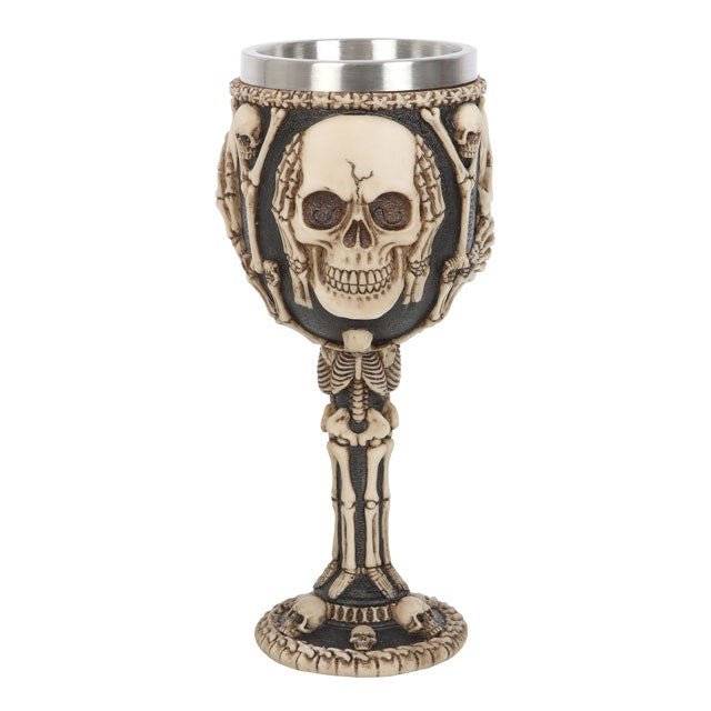 Resin See, Hear, Speak No Evil Skeleton Goblet