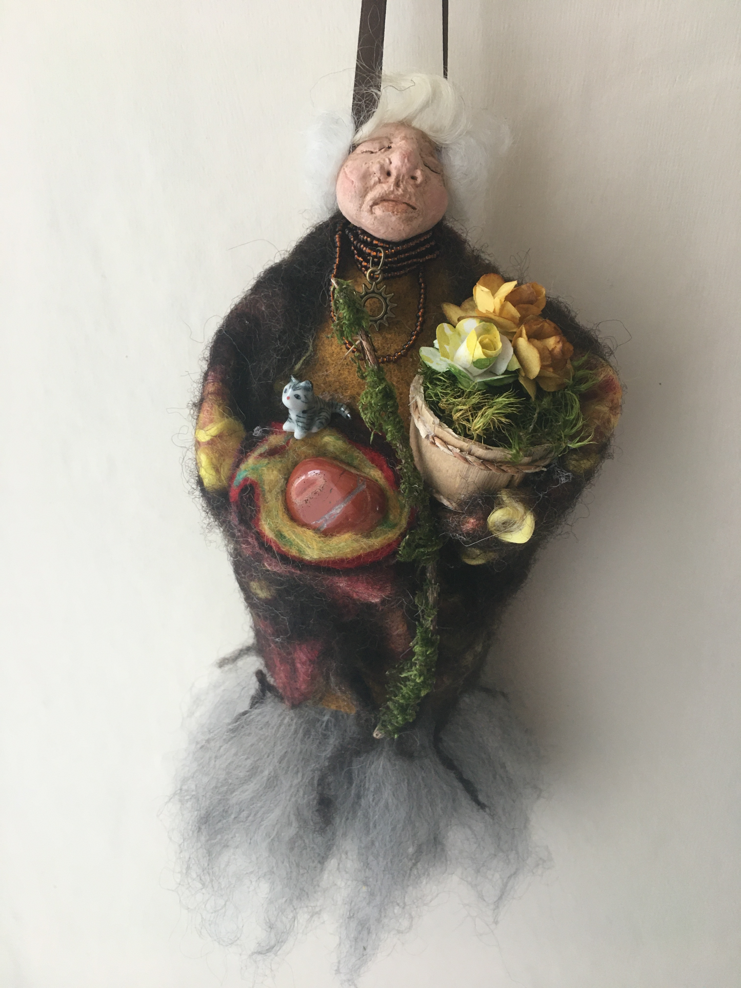 ENID, Handmade OOAK Welsh Fairy Witch Crone Art Doll