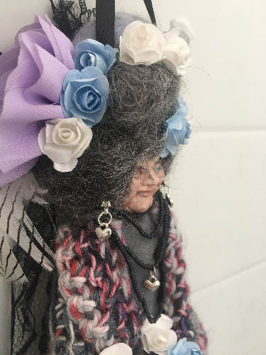 GLYNIS, OOAK Welsh Fairy Art Doll Handmade Goth Horror Fantasy Collectible Crone