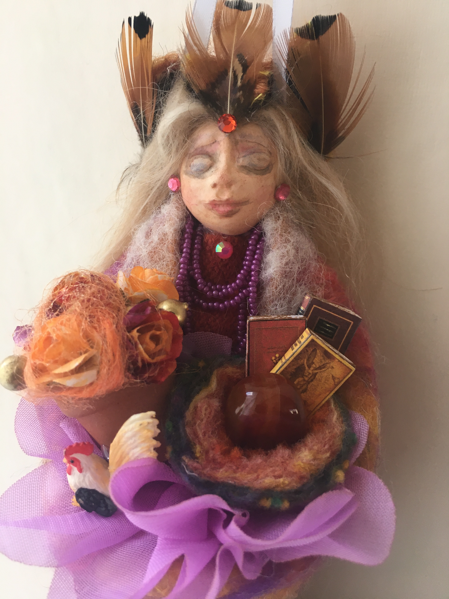 FFREYA, Handmade OOAK Welsh Flower Fairy Art Doll