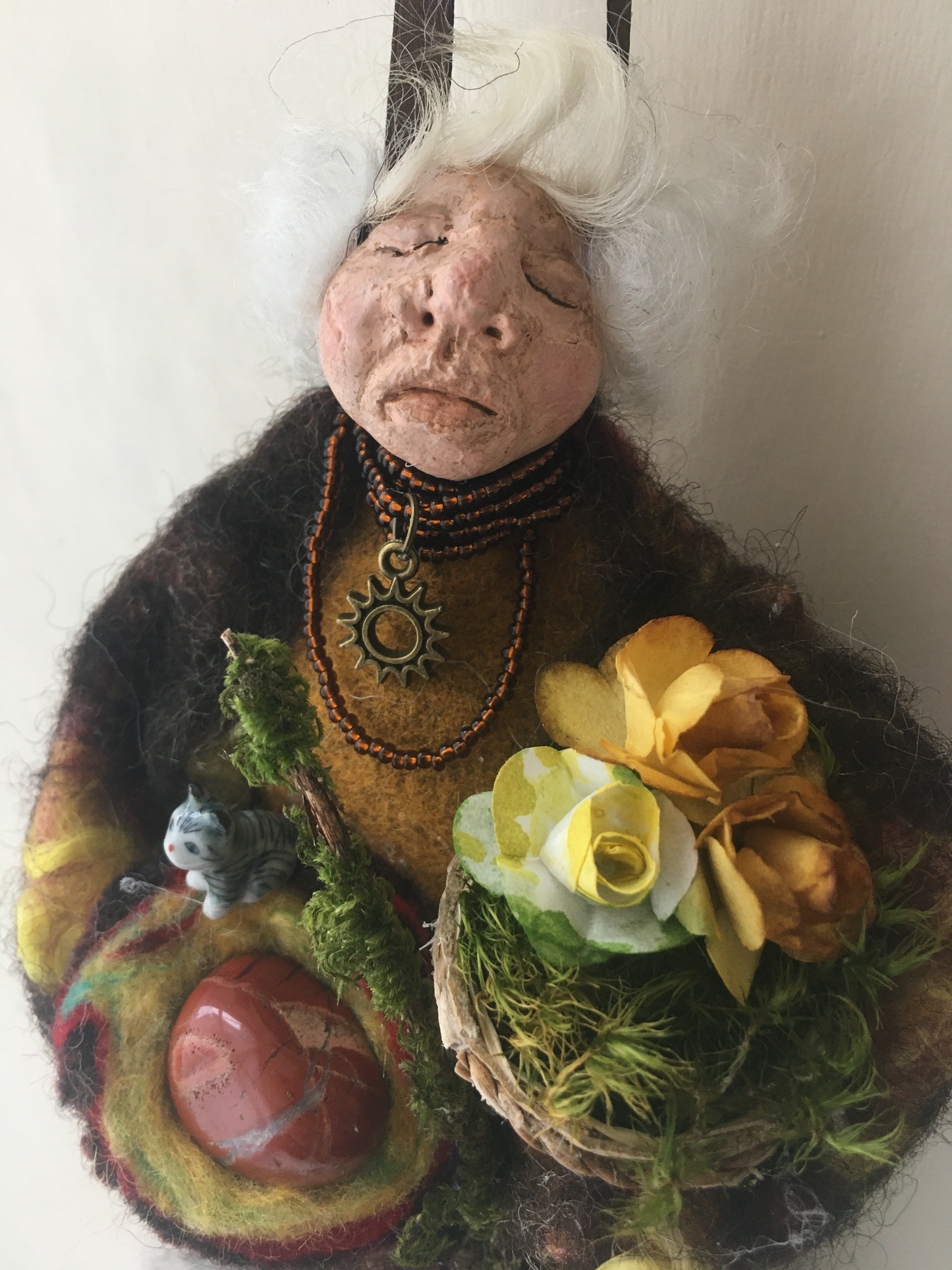 ENID, Handmade OOAK Welsh Fairy Witch Crone Art Doll