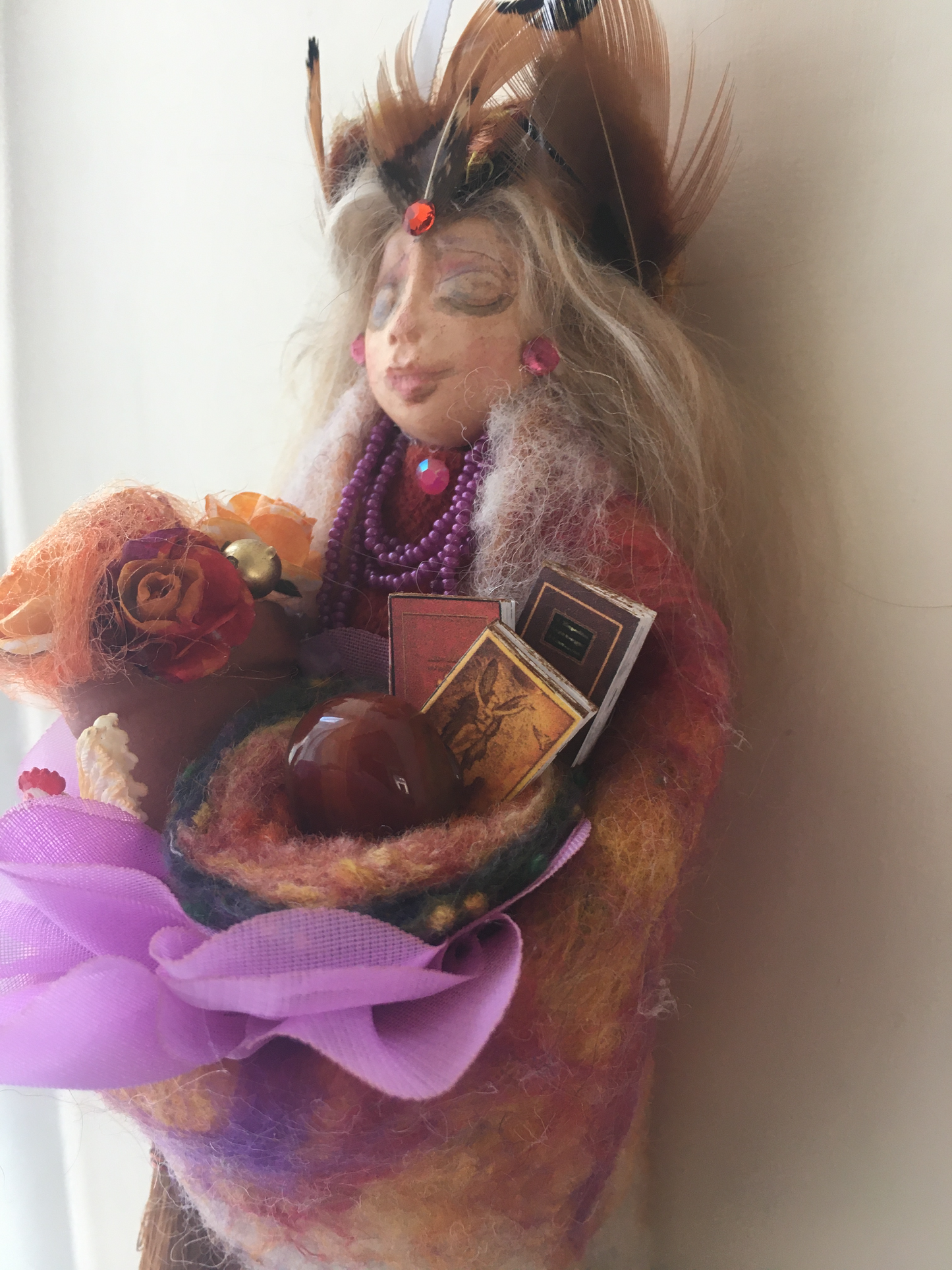 FFREYA, Handmade OOAK Welsh Flower Fairy Art Doll