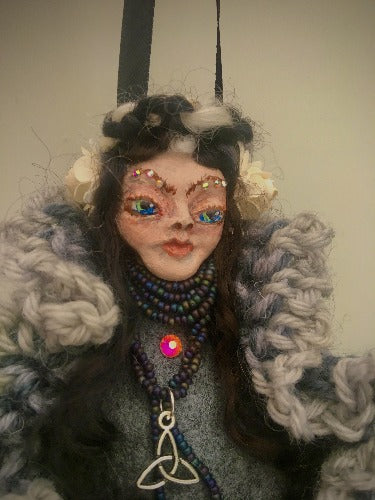 PETRA, Handmade OOAK Welsh Fairy Witch Art Doll * Goth Horror Crone