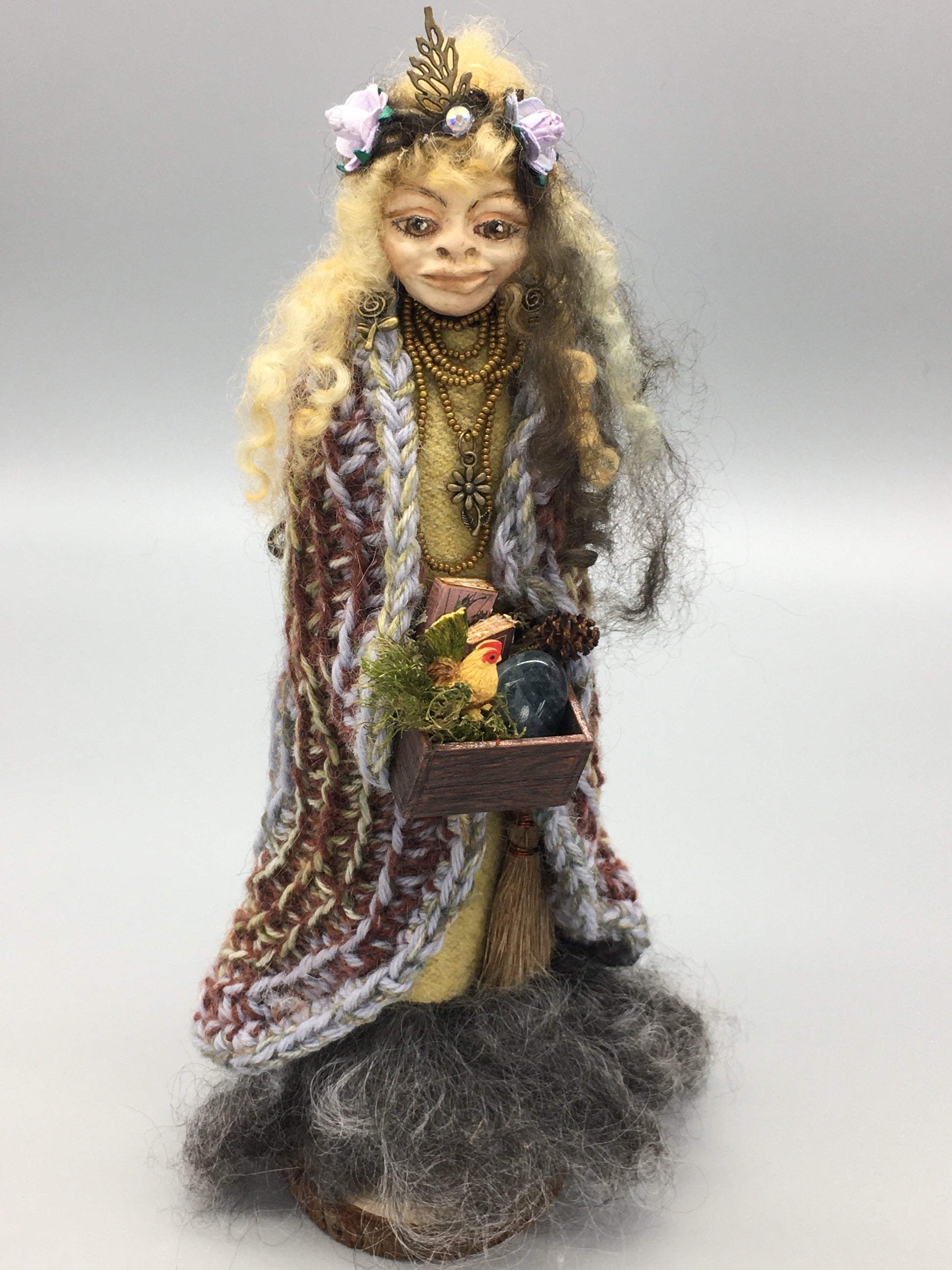 OOAK welsh fairy art doll fantasy collectible handmade doll witch art