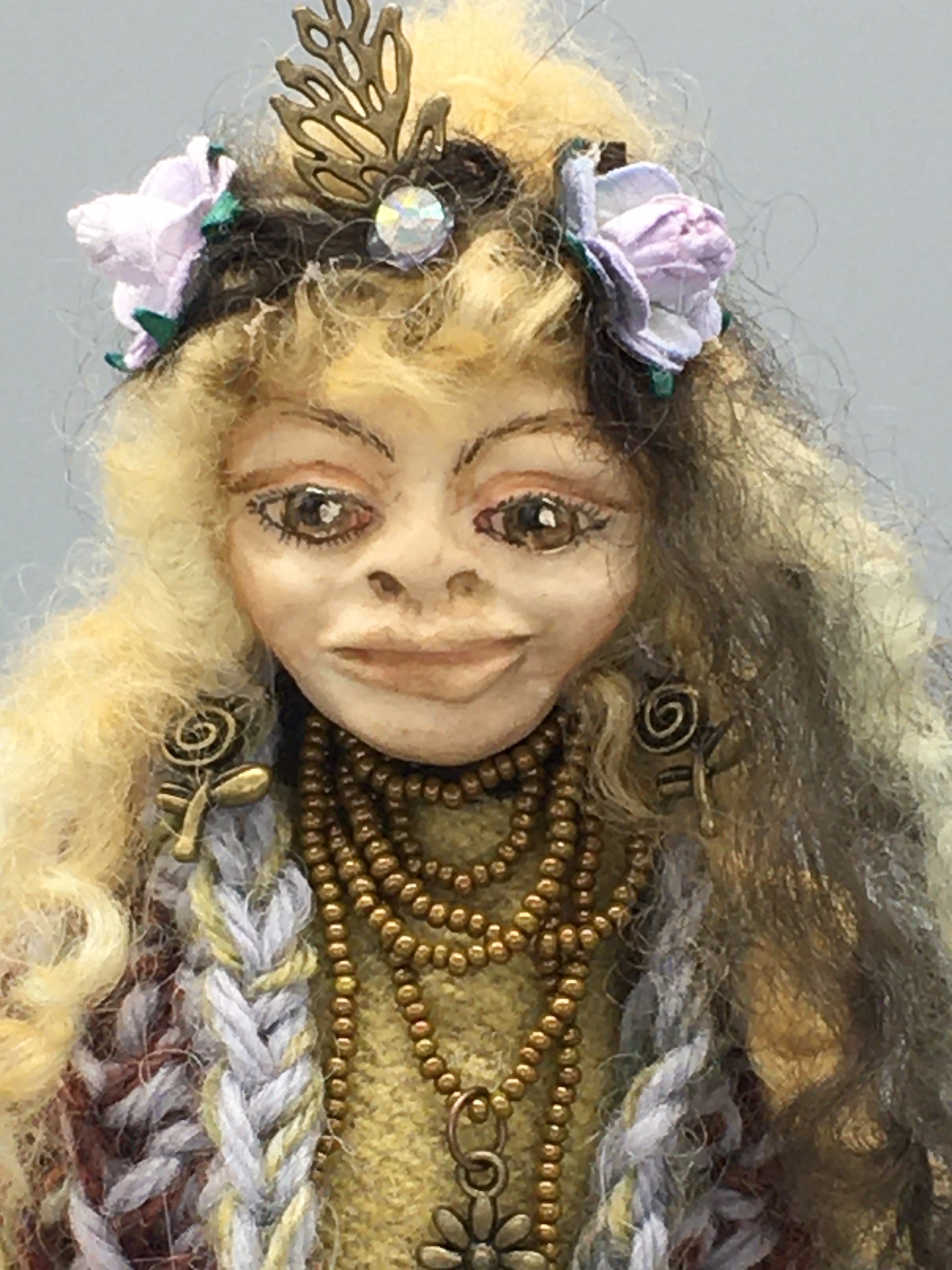 OOAK welsh fairy art doll fantasy collectible handmade doll witch art