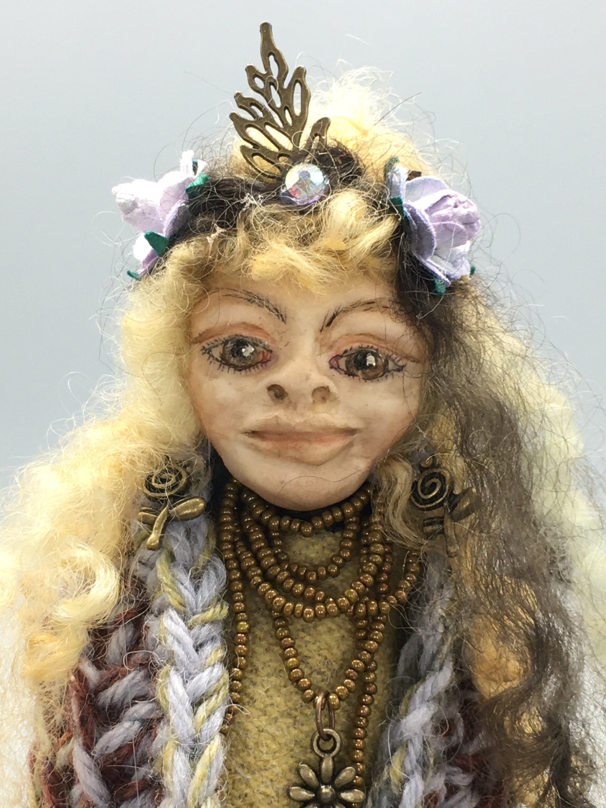 OOAK welsh fairy art doll fantasy collectible handmade doll witch art