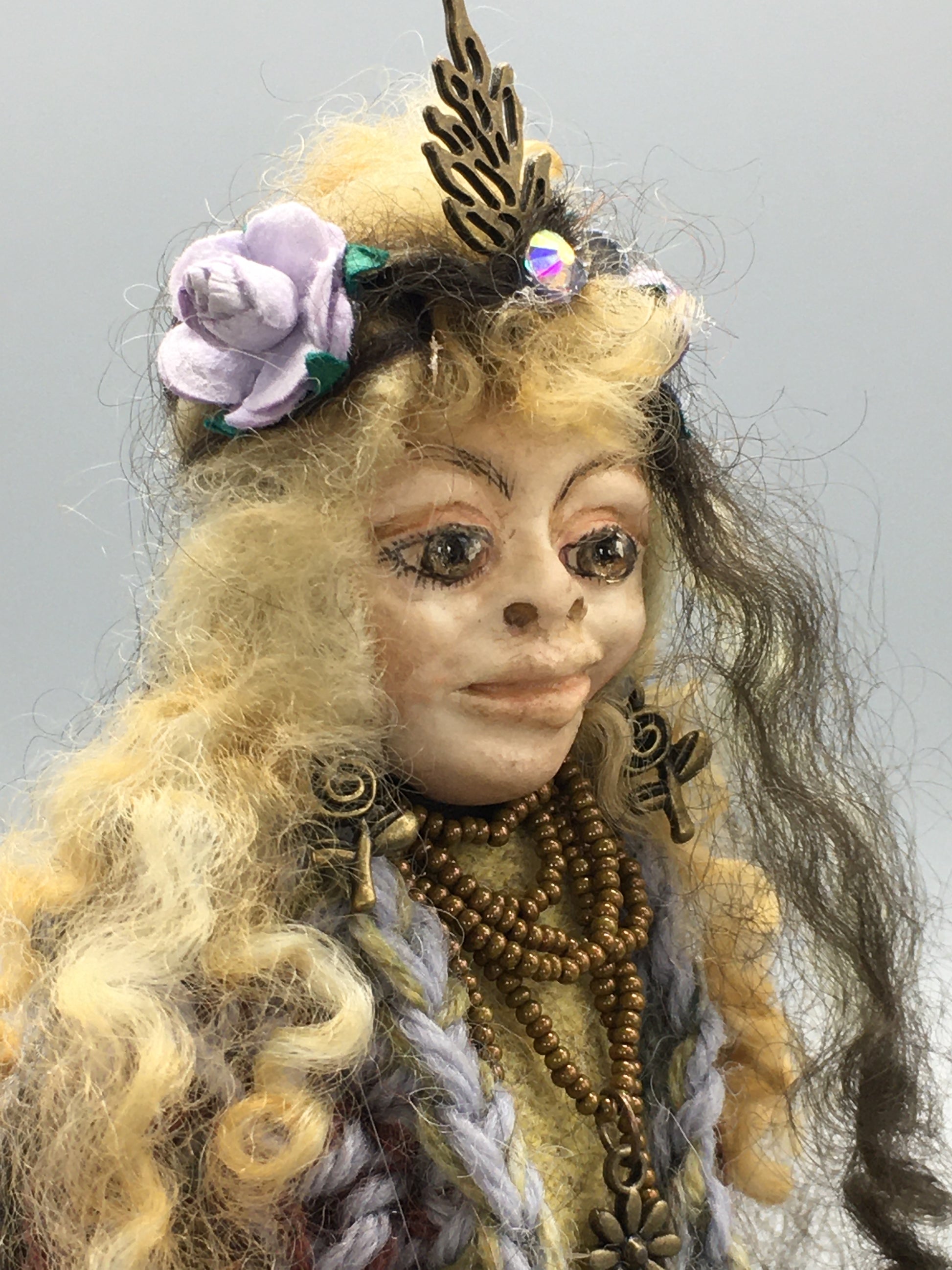 OOAK welsh fairy art doll fantasy collectible handmade doll witch art