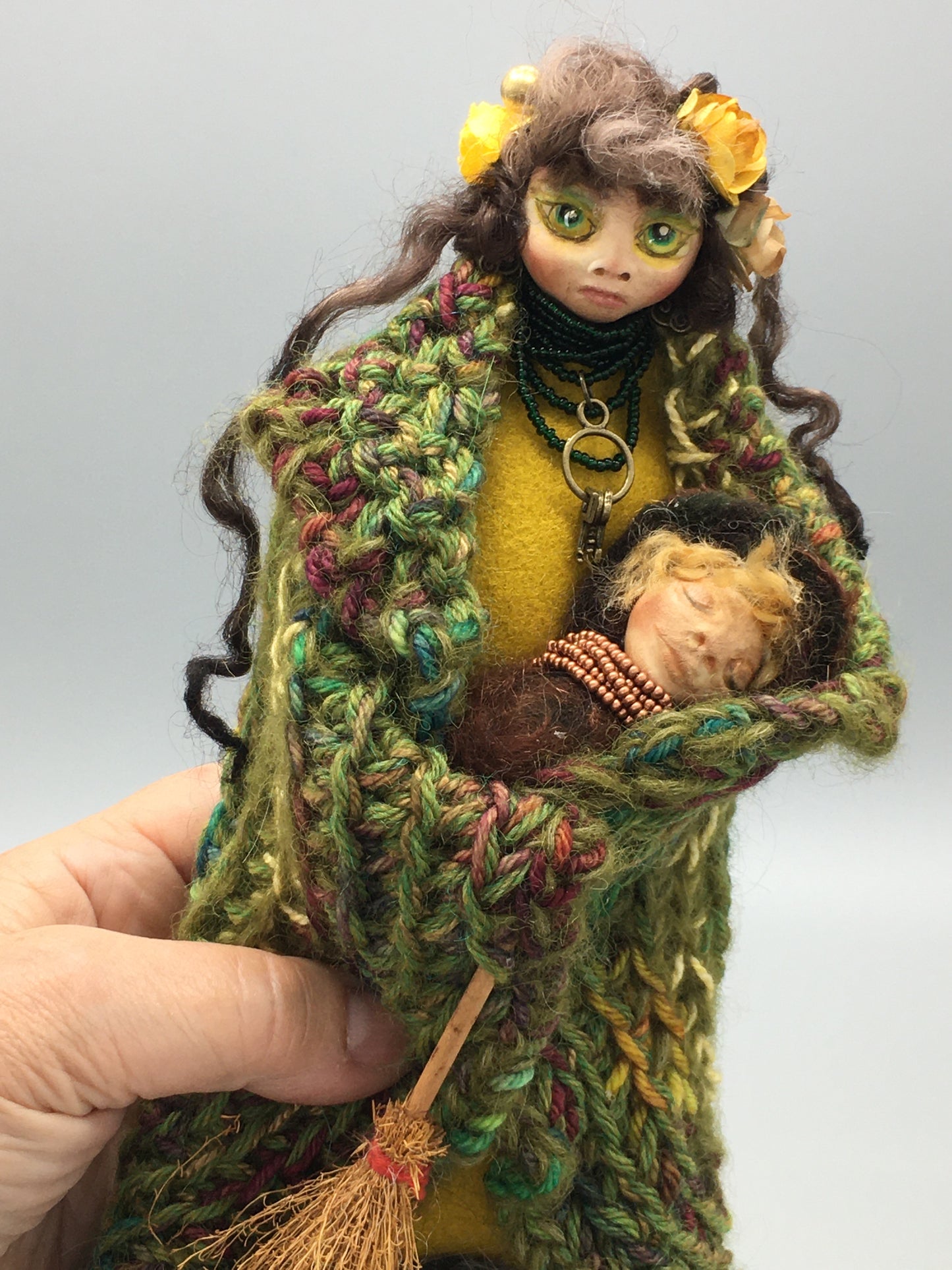 OOAK welsh fairy art doll fantasy collectible handmade doll witch art