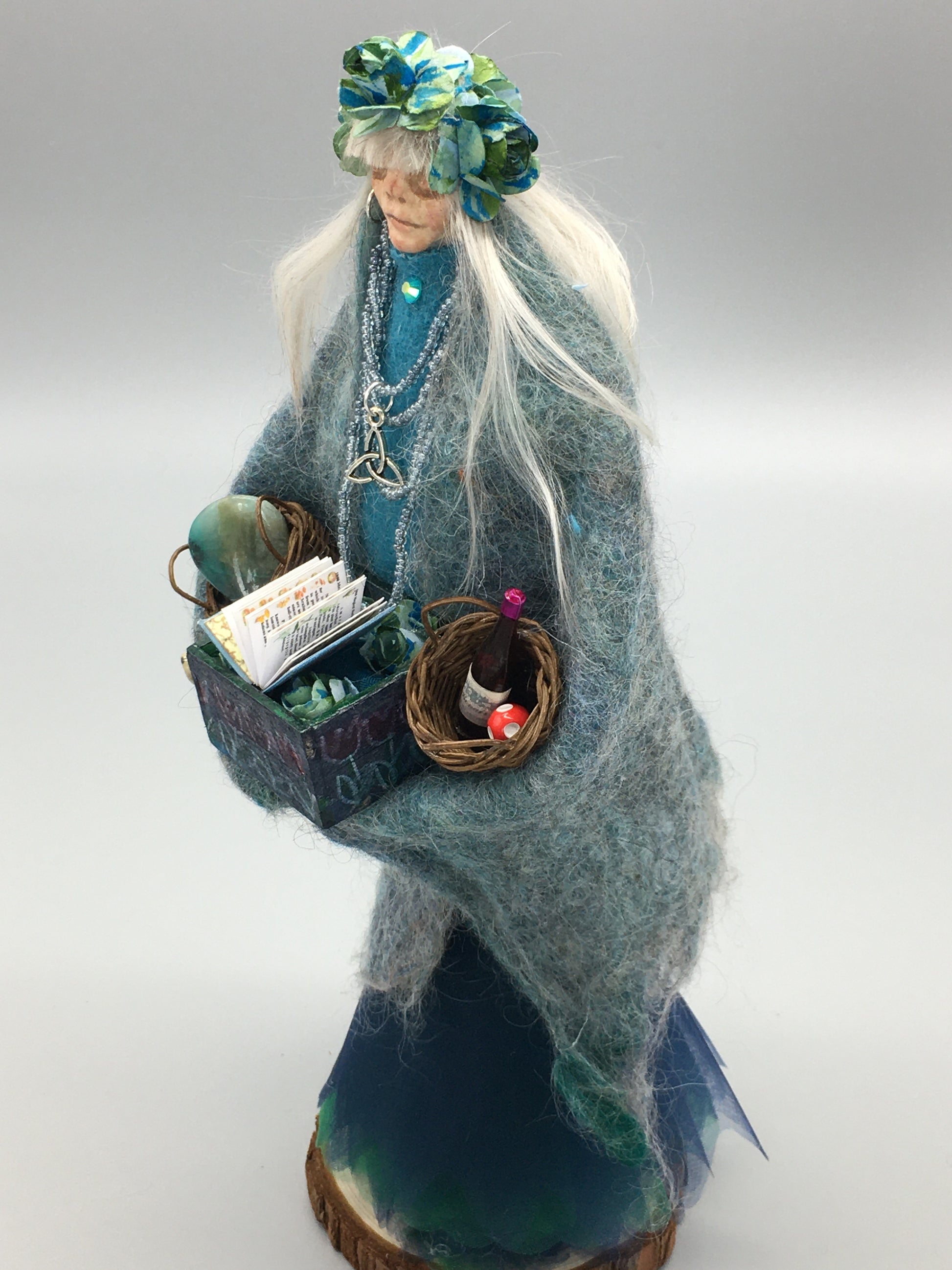 OOAK welsh fairy art doll fantasy collectible handmade crone doll witch art