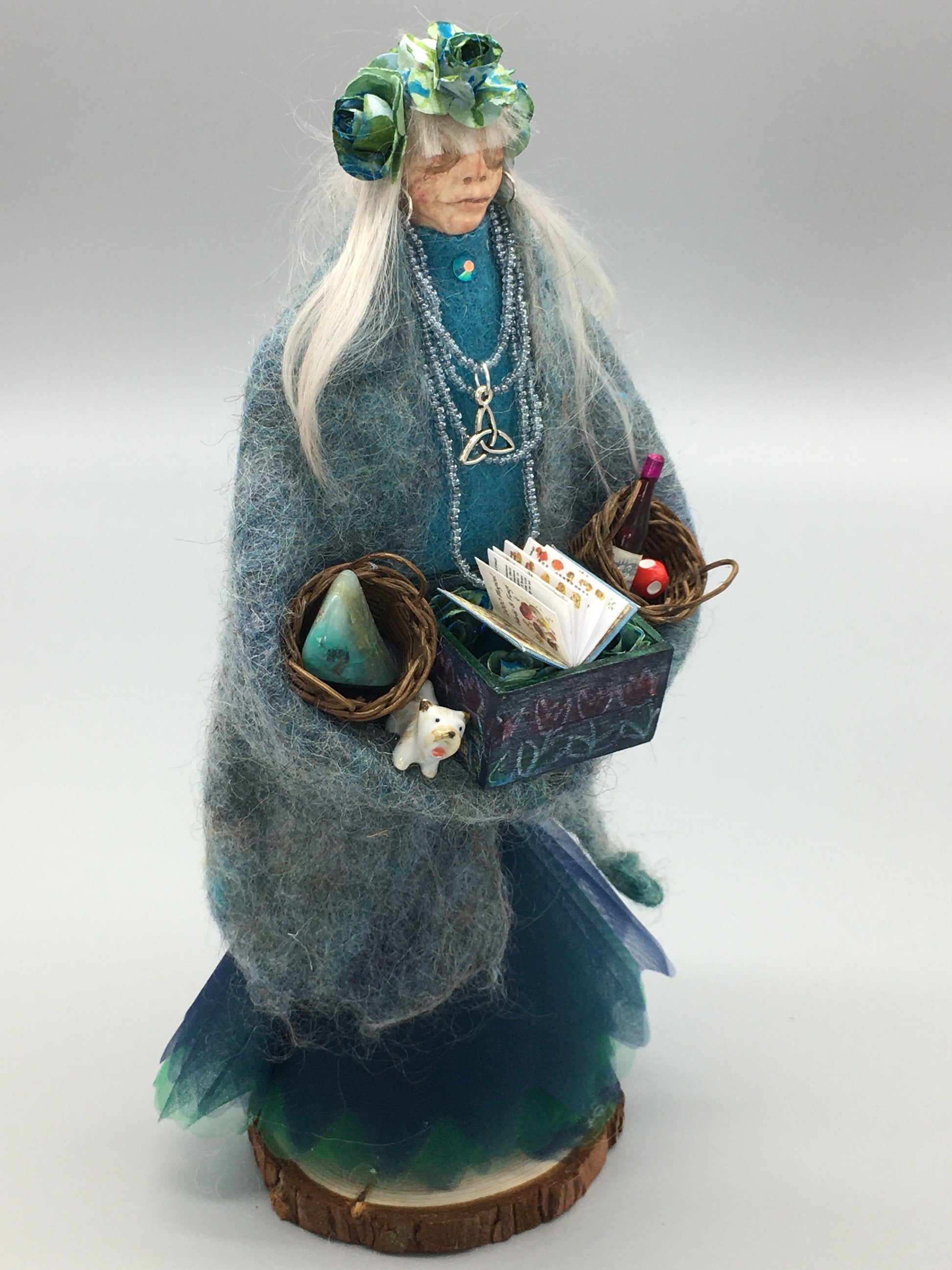 OOAK welsh fairy art doll fantasy collectible handmade crone doll witch art