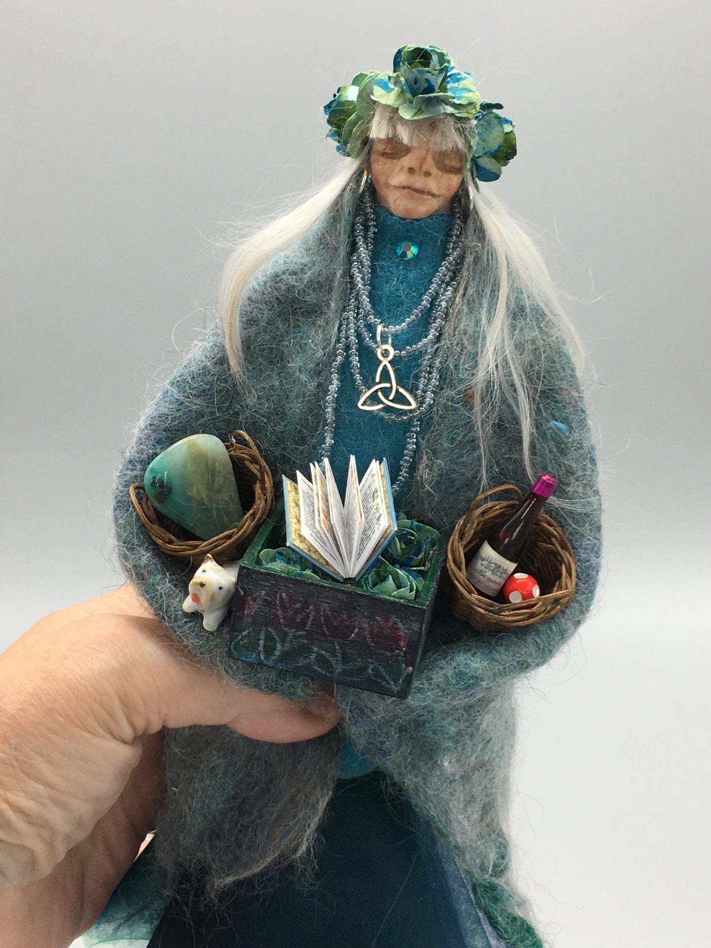 OOAK welsh fairy art doll fantasy collectible handmade crone doll witch art