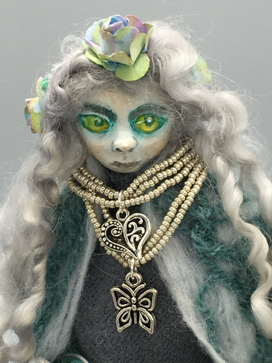 ARIAN, Handmade OOAK Welsh Fairy Witch Art Doll