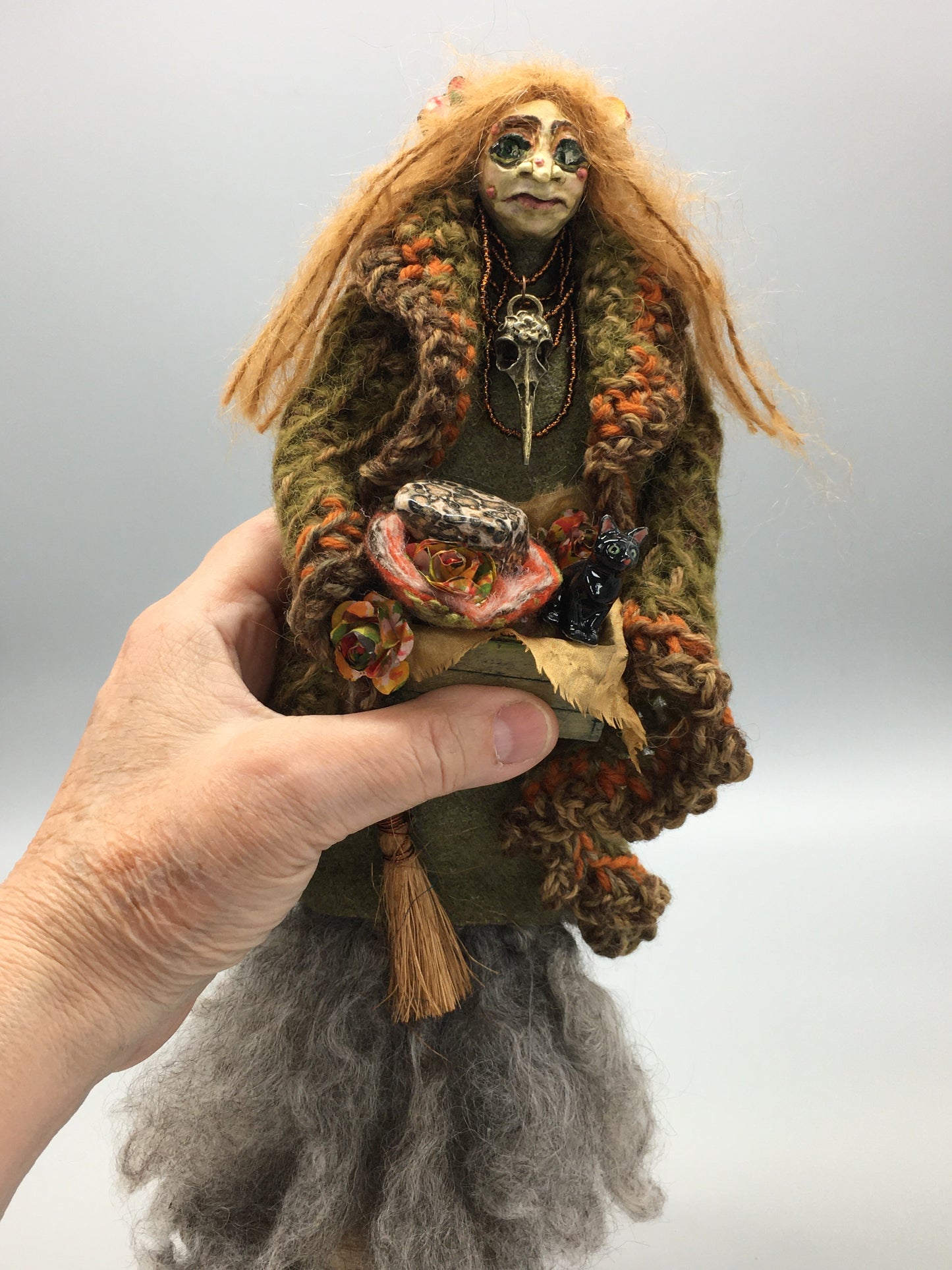 GWRACH: Wise Woman Fairy Witch Welsh Art Doll Handmade