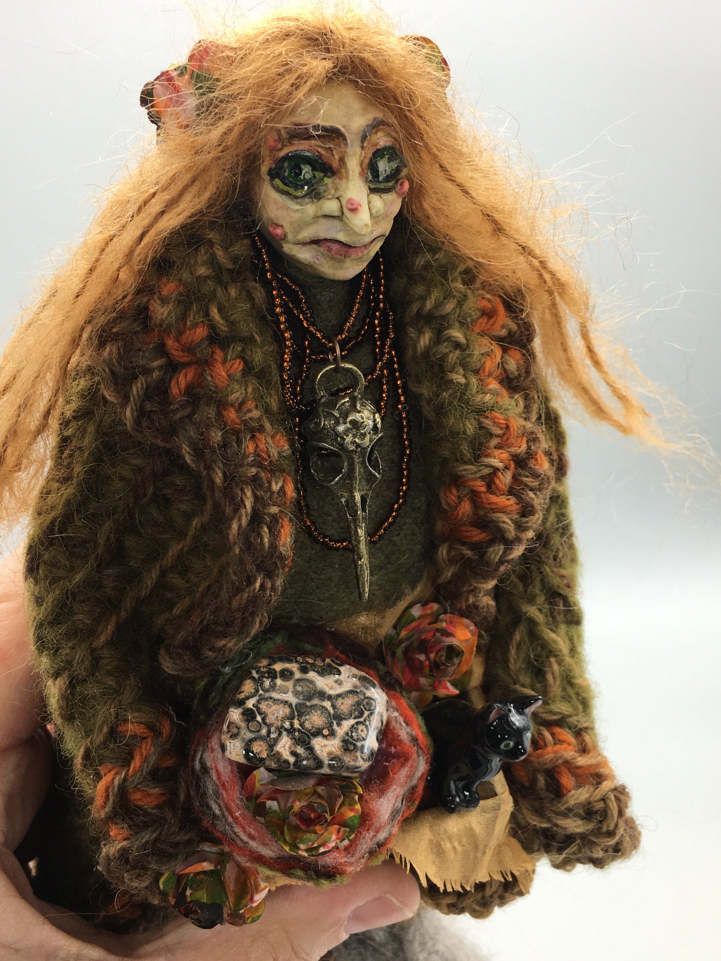 GWRACH: Wise Woman Fairy Witch Welsh Art Doll Handmade