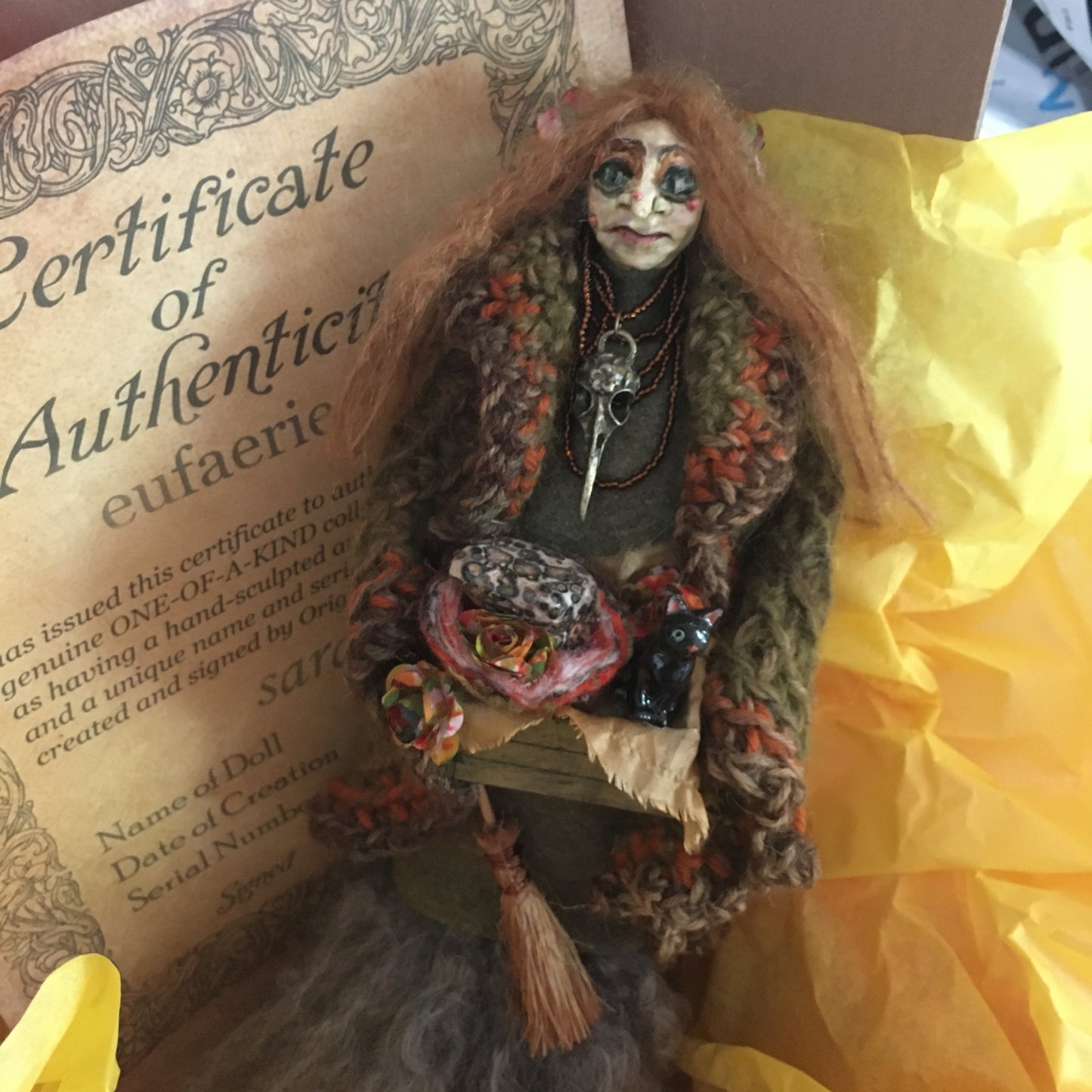 GWRACH: Wise Woman Fairy Witch Welsh Art Doll Handmade