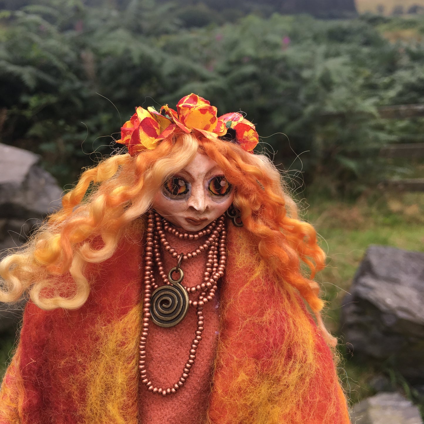 TÂN: Handmade OOAK Welsh Altar Fairy Art Doll Eclectic Witch Spirit Doll Household Spirit