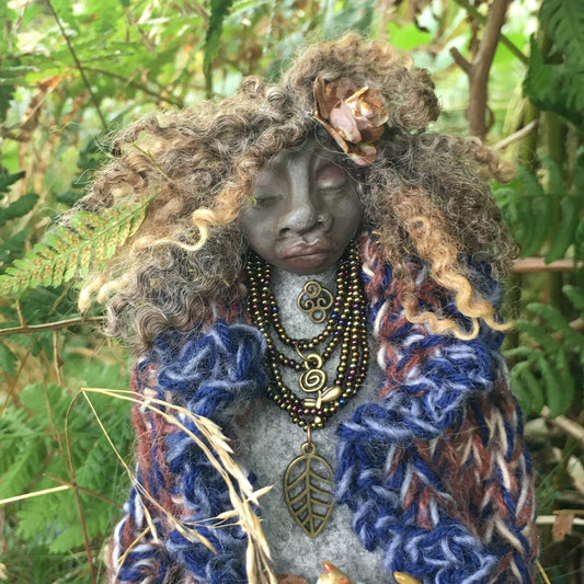 HYNAFOL: Handmade Fairy Mystical Art Doll Wise Woman of Colour