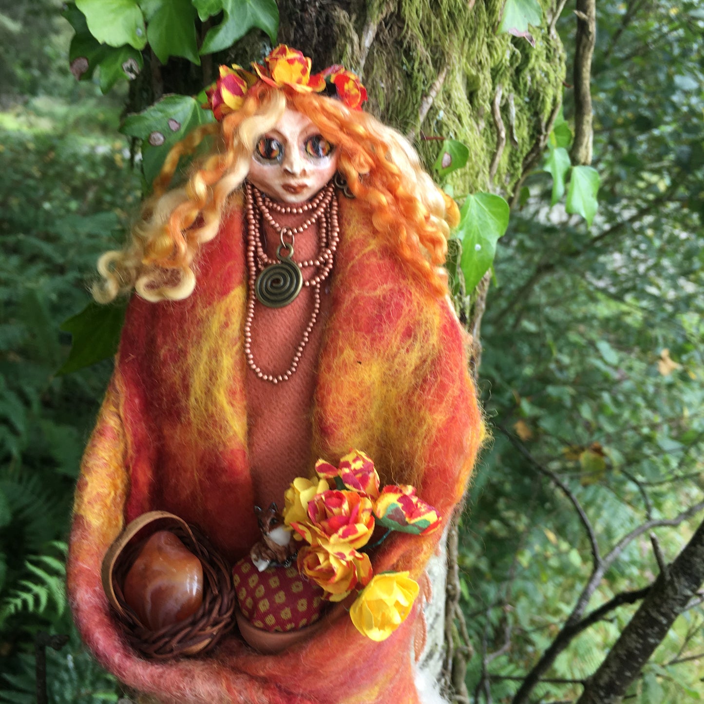 TÂN: Handmade OOAK Welsh Altar Fairy Art Doll Eclectic Witch Spirit Doll Household Spirit