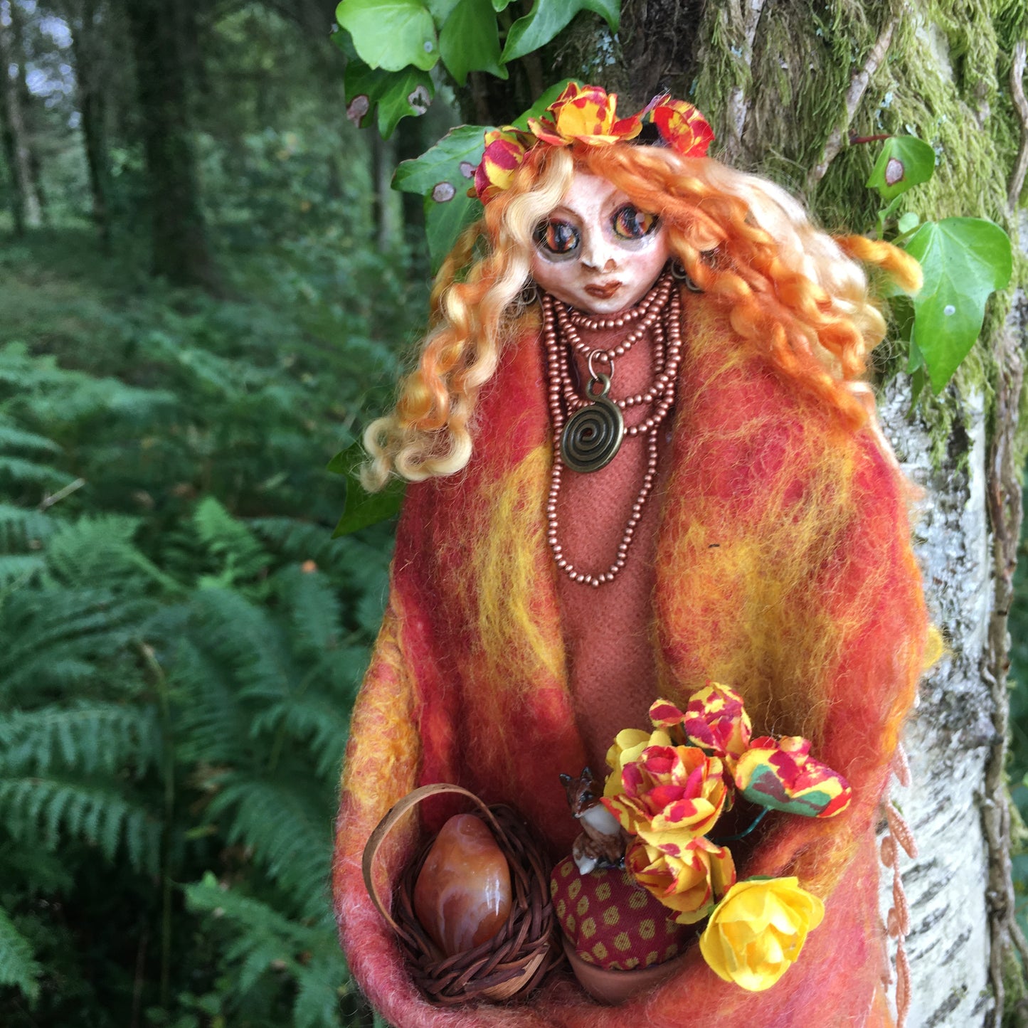 TÂN: Handmade OOAK Welsh Altar Fairy Art Doll Eclectic Witch Spirit Doll Household Spirit