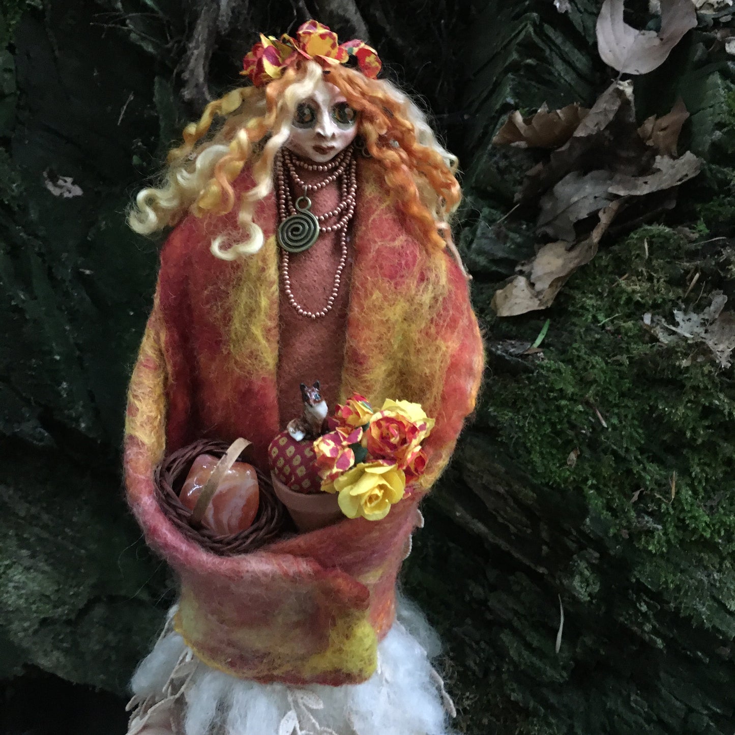 TÂN: Handmade OOAK Welsh Altar Fairy Art Doll Eclectic Witch Spirit Doll Household Spirit