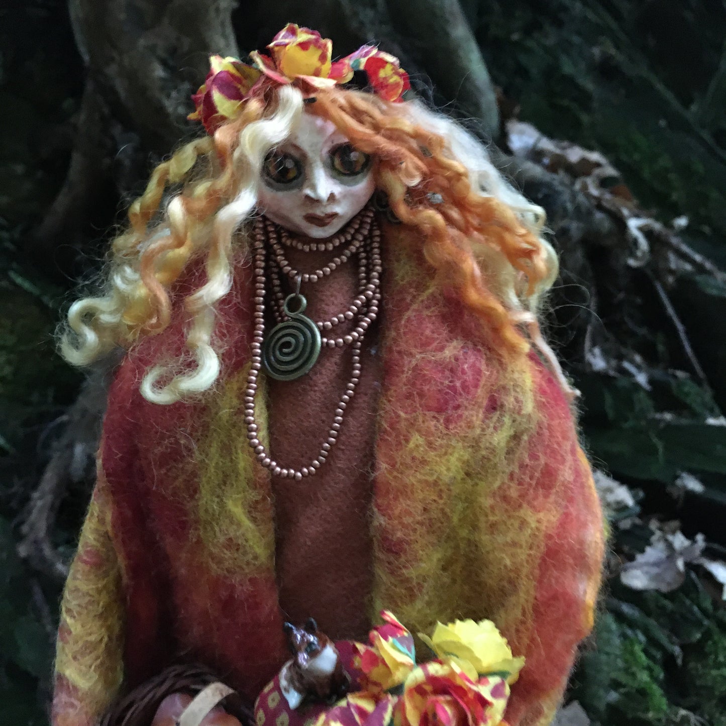 TÂN: Handmade OOAK Welsh Altar Fairy Art Doll Eclectic Witch Spirit Doll Household Spirit