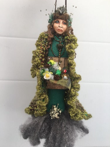 SWYN, Handmade OOAK Witch * Enchanted Welsh Fairy Art Doll * Goth Horror Halloween Scary