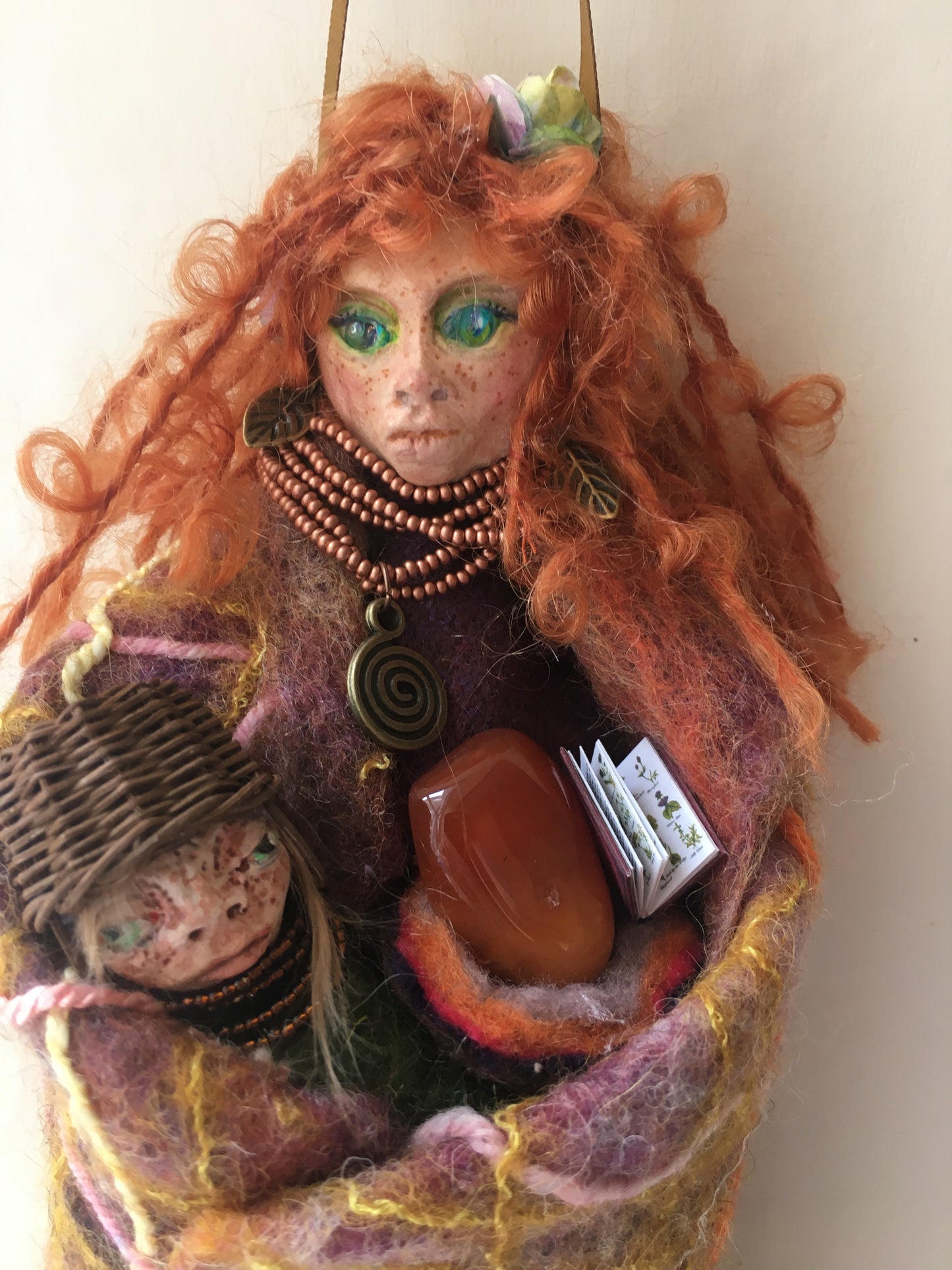 GWENDRAITH & GWYRTH, Handmade OOAK Welsh Fairy Art Doll * Mother and Child