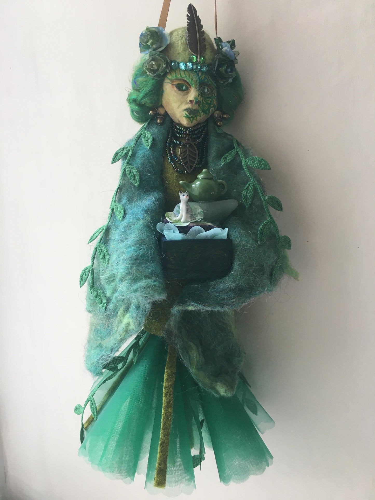 GLESNI, Handmade OOAK Fantasy Welsh Fairy Art Doll Collectible Figurines Mythical Creatures