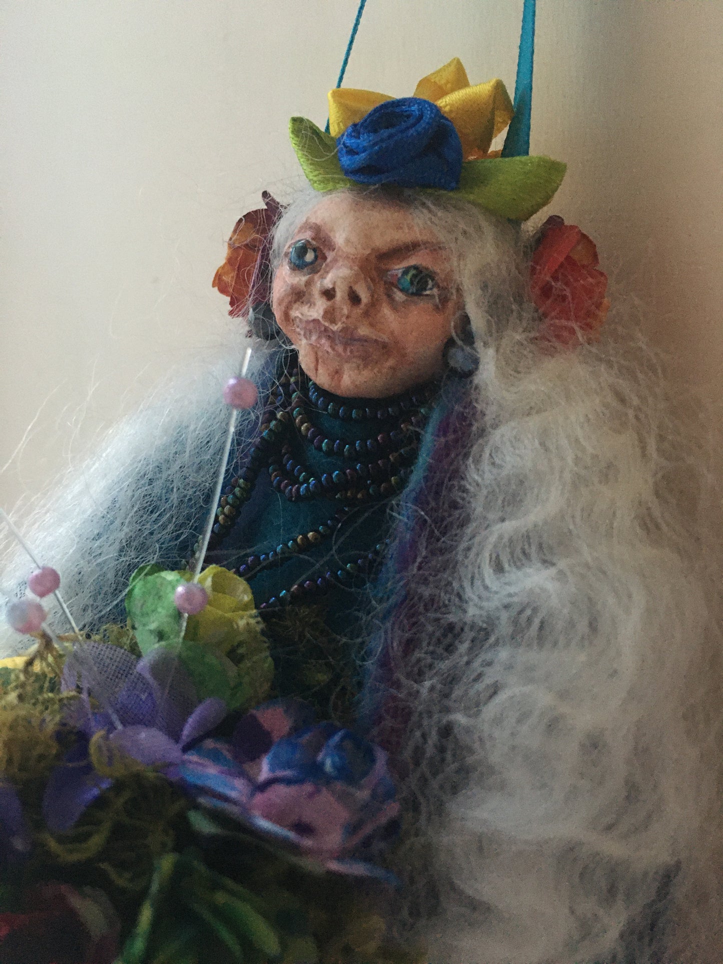 DAFINA, Handmade OOAK Rainbow Fantasy Welsh Fairy Art Doll