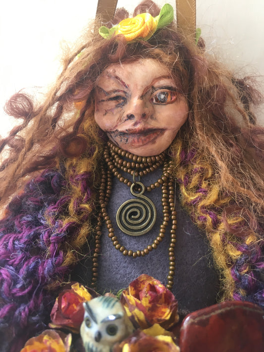 OOAK welsh fairy art doll fantasy collectible handmade doll art witch doll art