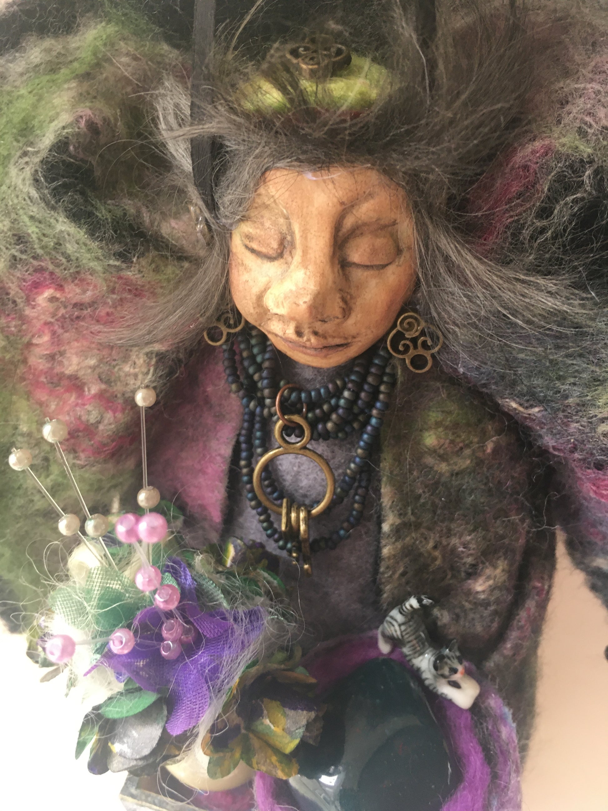 OOAK welsh fairy art doll fantasy collectible handmade doll art witch doll art