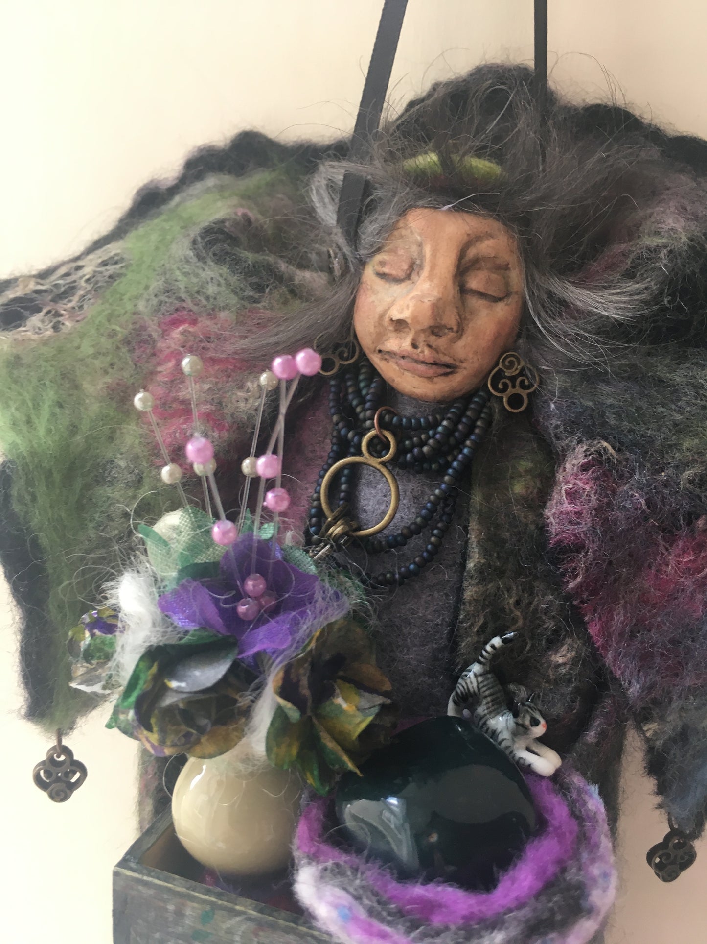 OOAK welsh fairy art doll fantasy collectible handmade doll art witch doll art