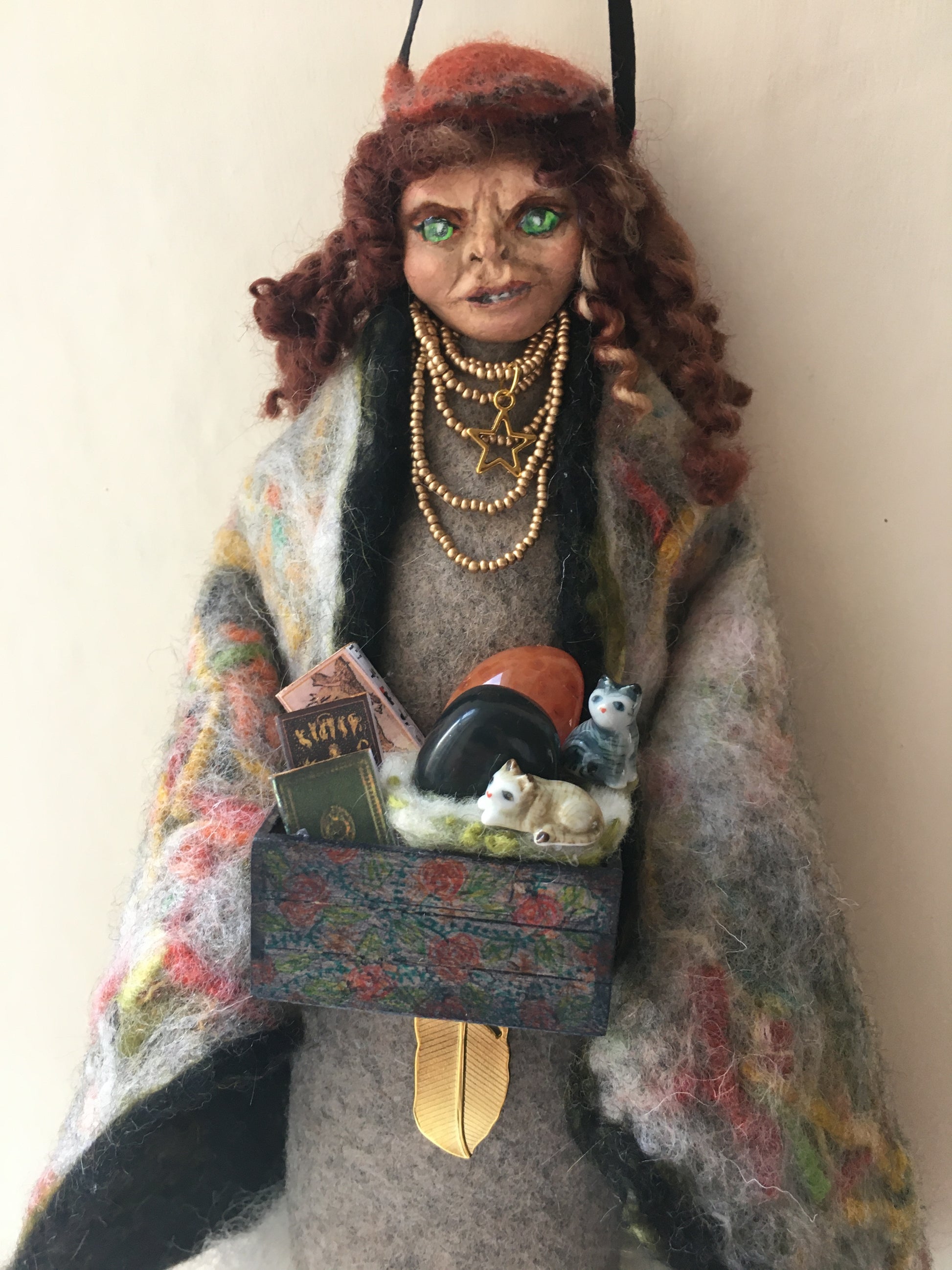 OOAK welsh fairy art doll fantasy collectible handmade doll witch art