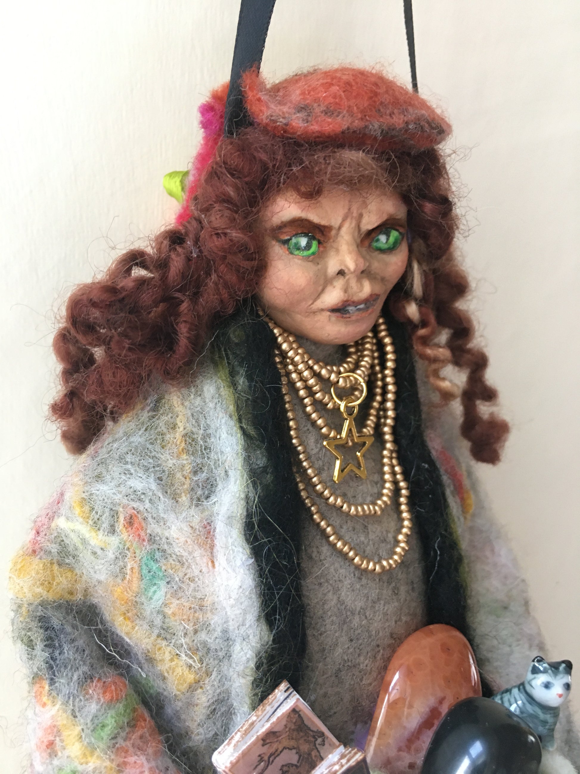 OOAK welsh fairy art doll fantasy collectible handmade doll witch art