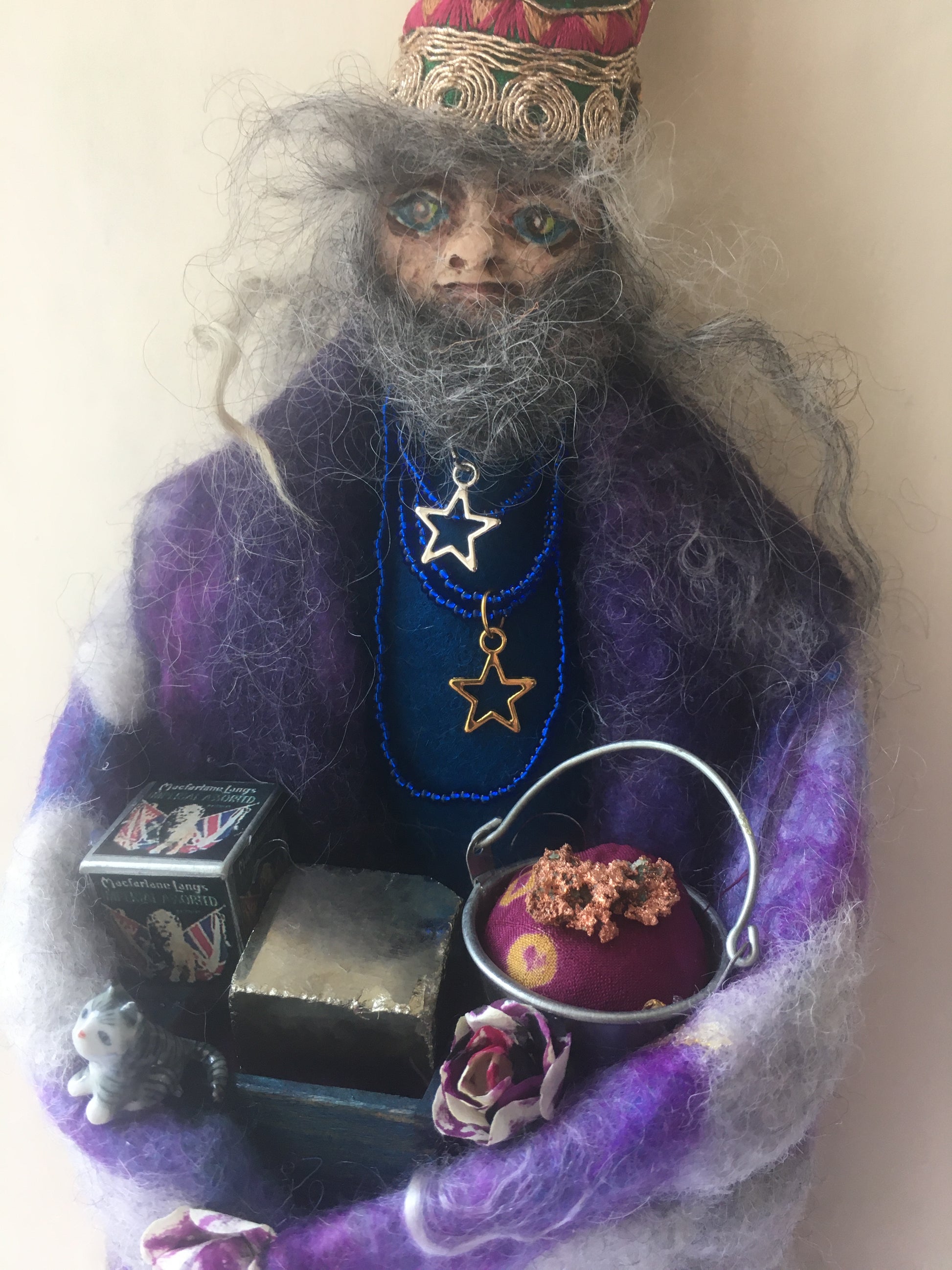 OOAK welsh fairy art doll fantasy collectible handmade doll art wizard doll art