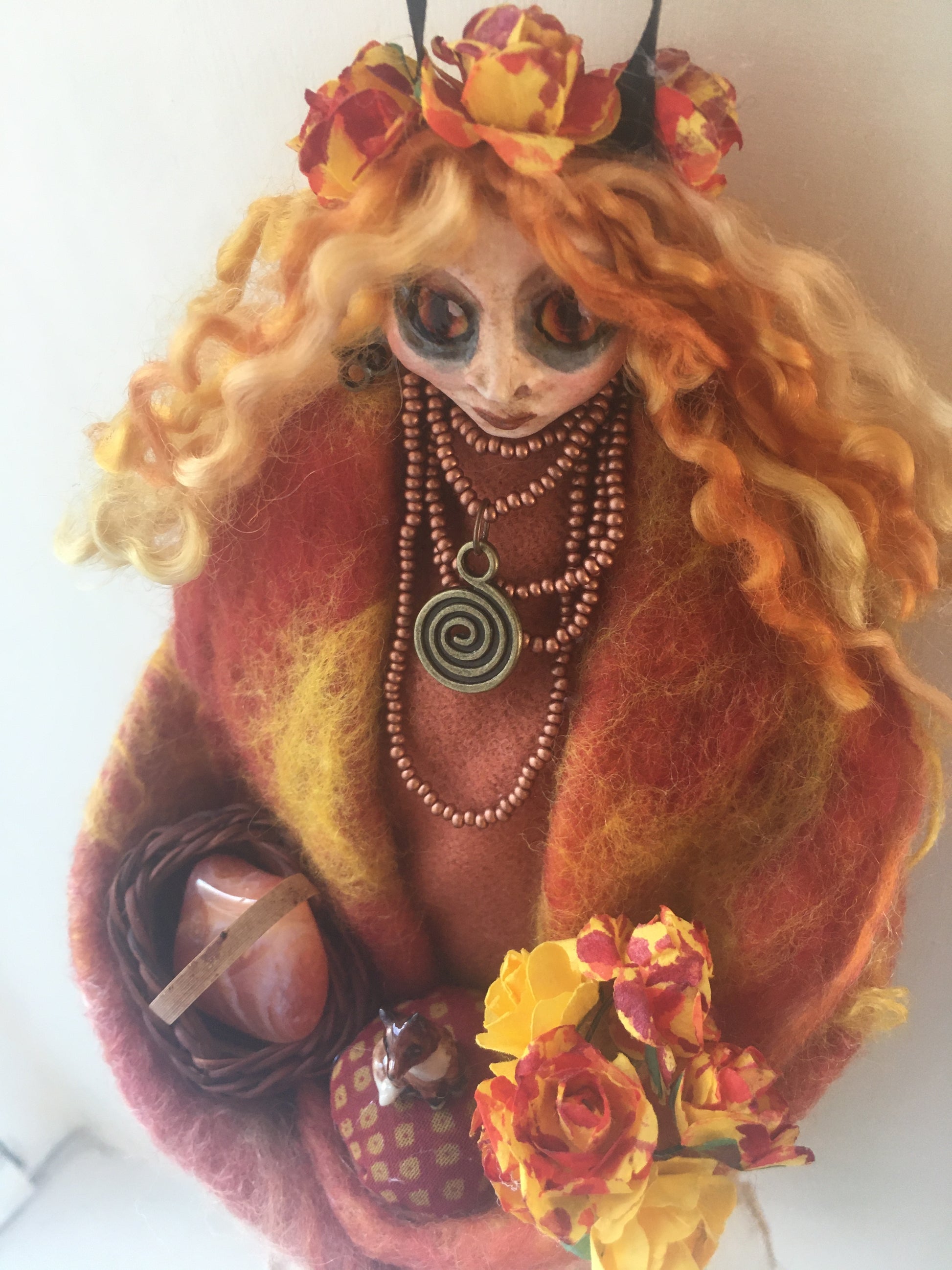 OOAK welsh fairy art doll fantasy collectible handmade doll art witch doll art