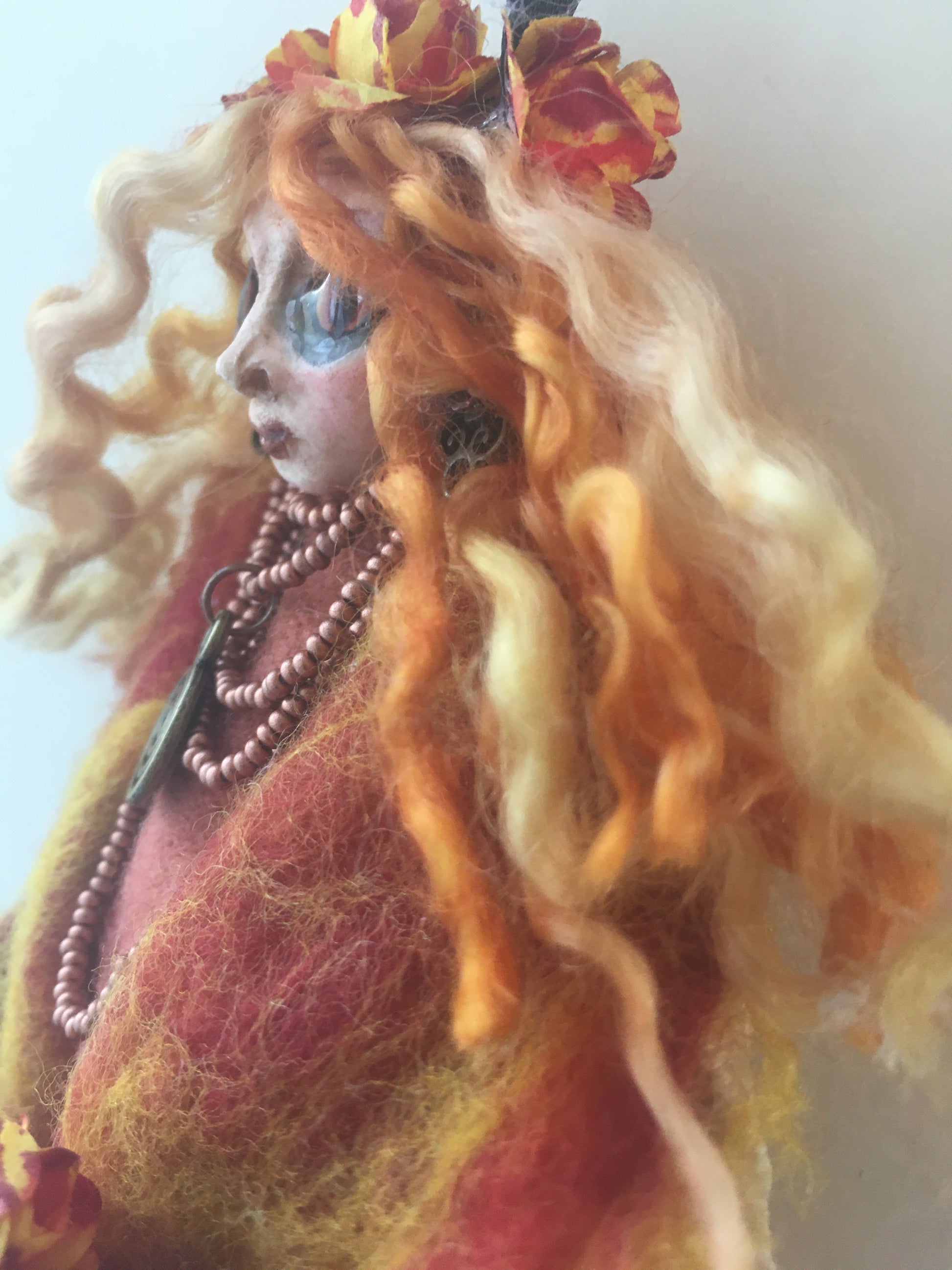 OOAK welsh fairy art doll fantasy collectible handmade doll art witch doll art