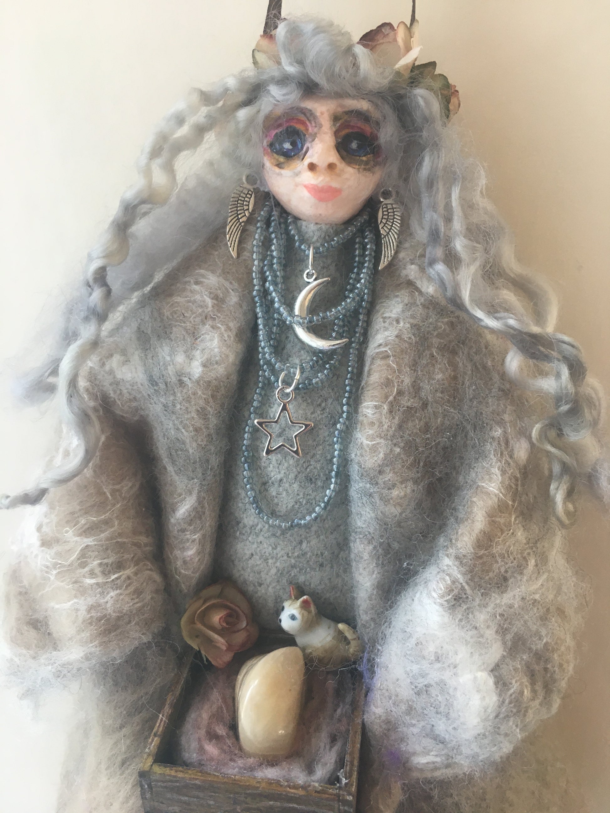 OOAK welsh fairy art doll fantasy collectible handmade doll witch art