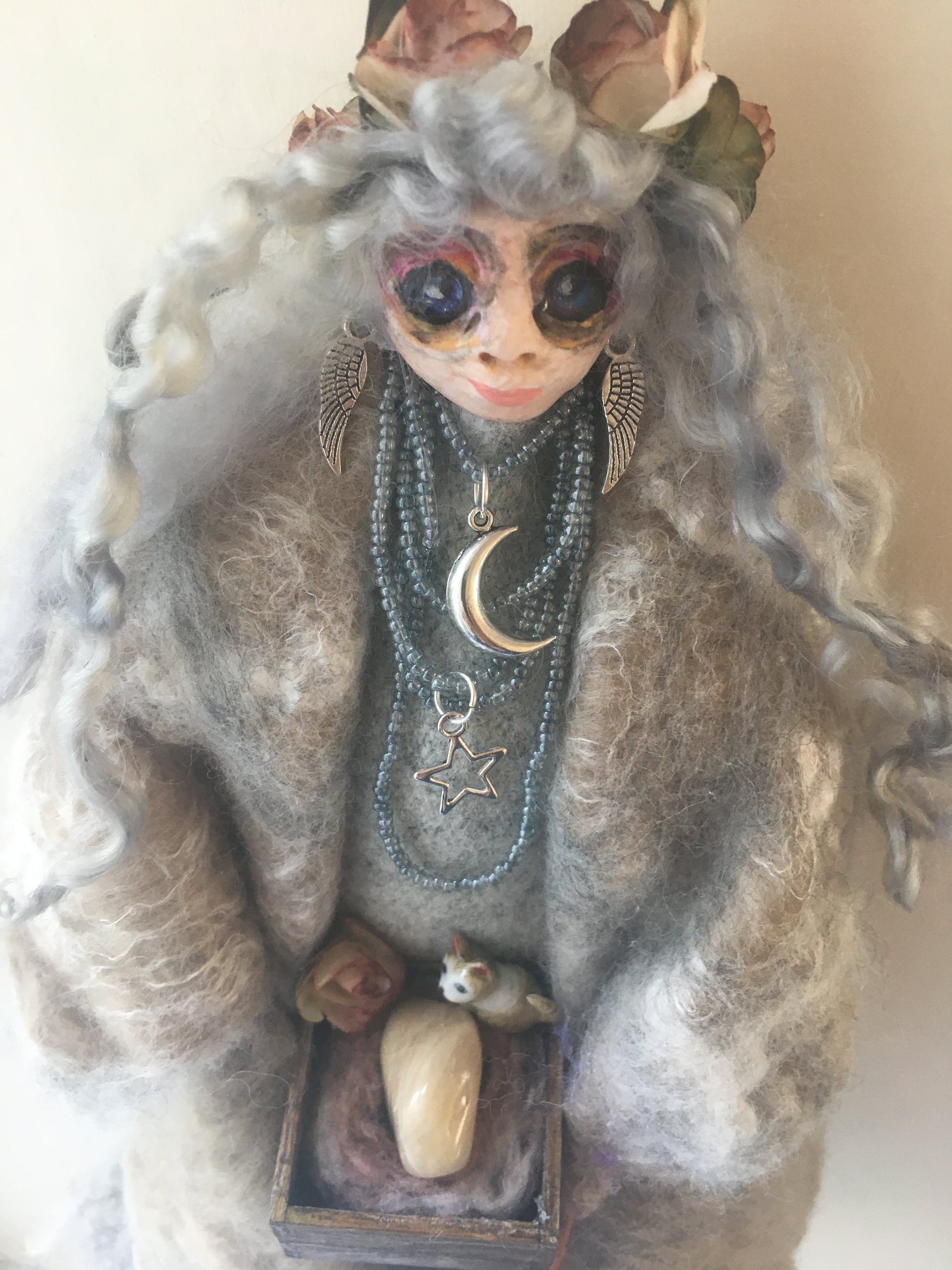 OOAK welsh fairy art doll fantasy collectible handmade doll witch art