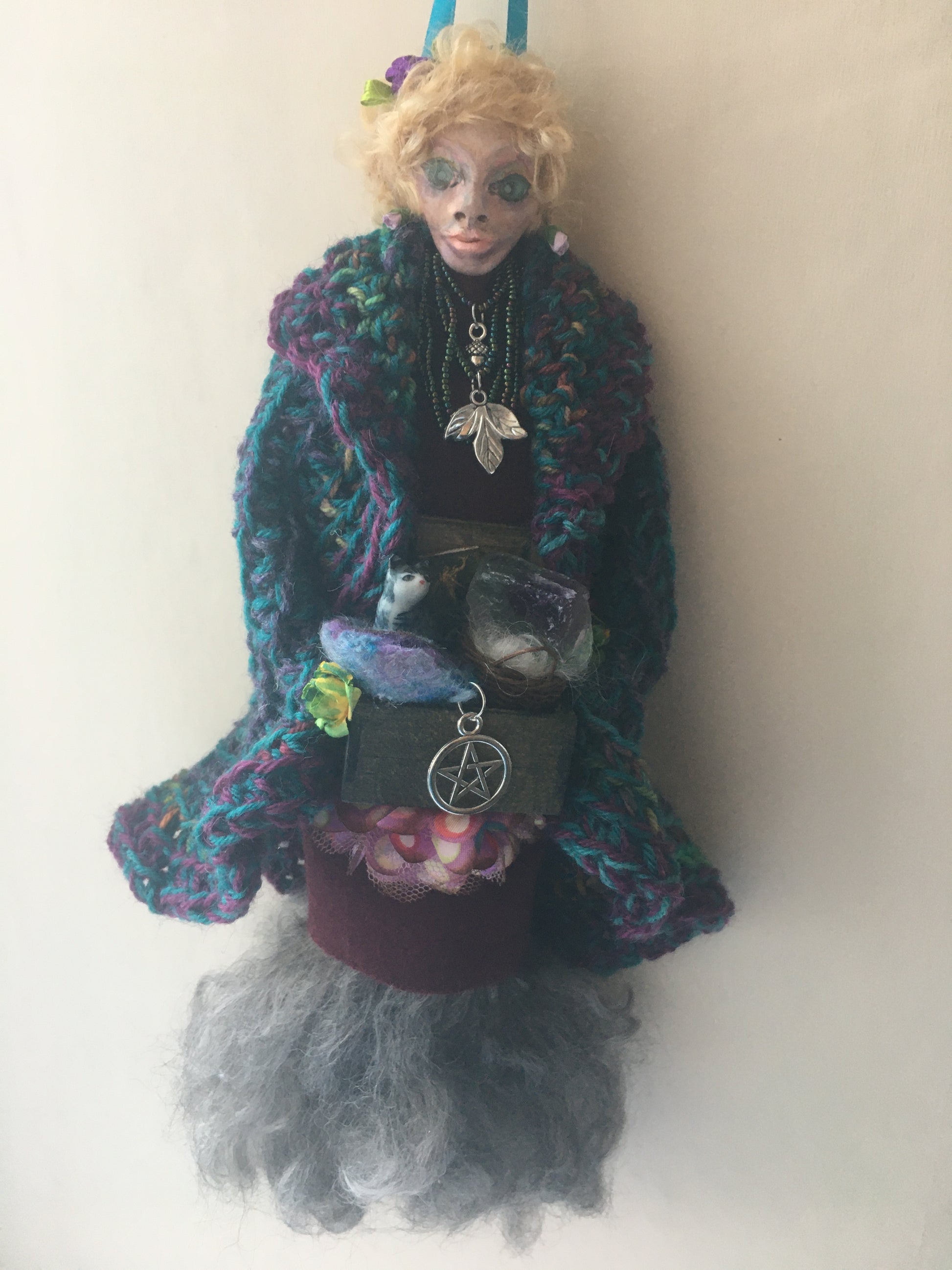 OOAK welsh fairy art doll fantasy collectible handmade doll art witch doll art