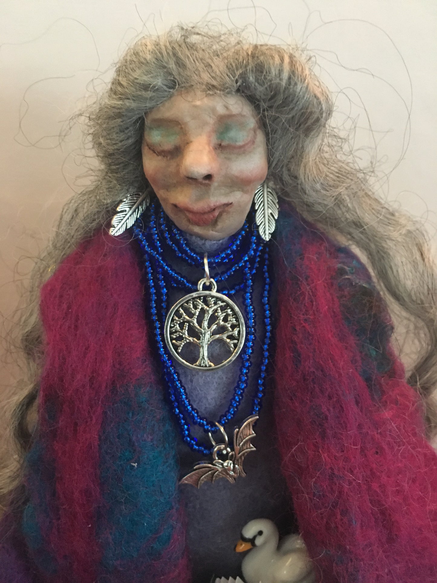 ALARCH: OOAK Handmade Welsh Fairy Witch Crone Art Doll Wise Woman