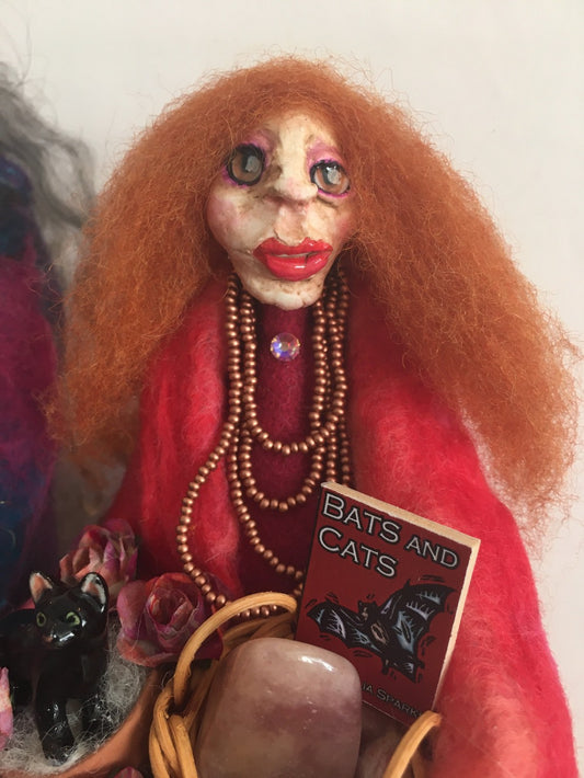 Handmade one of a kind art doll spirit doll witch figurine