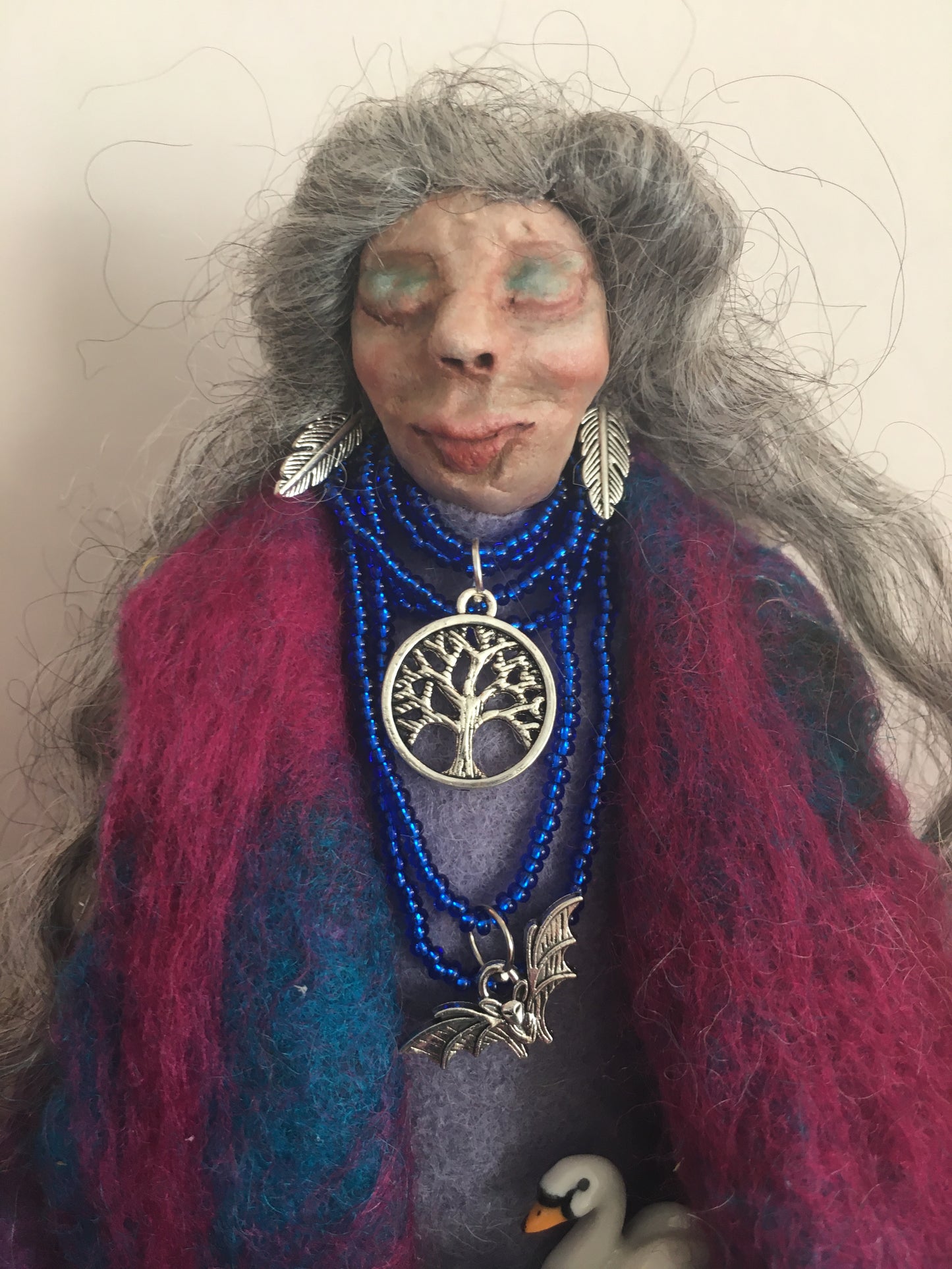 ALARCH: OOAK Handmade Welsh Fairy Witch Crone Art Doll Wise Woman