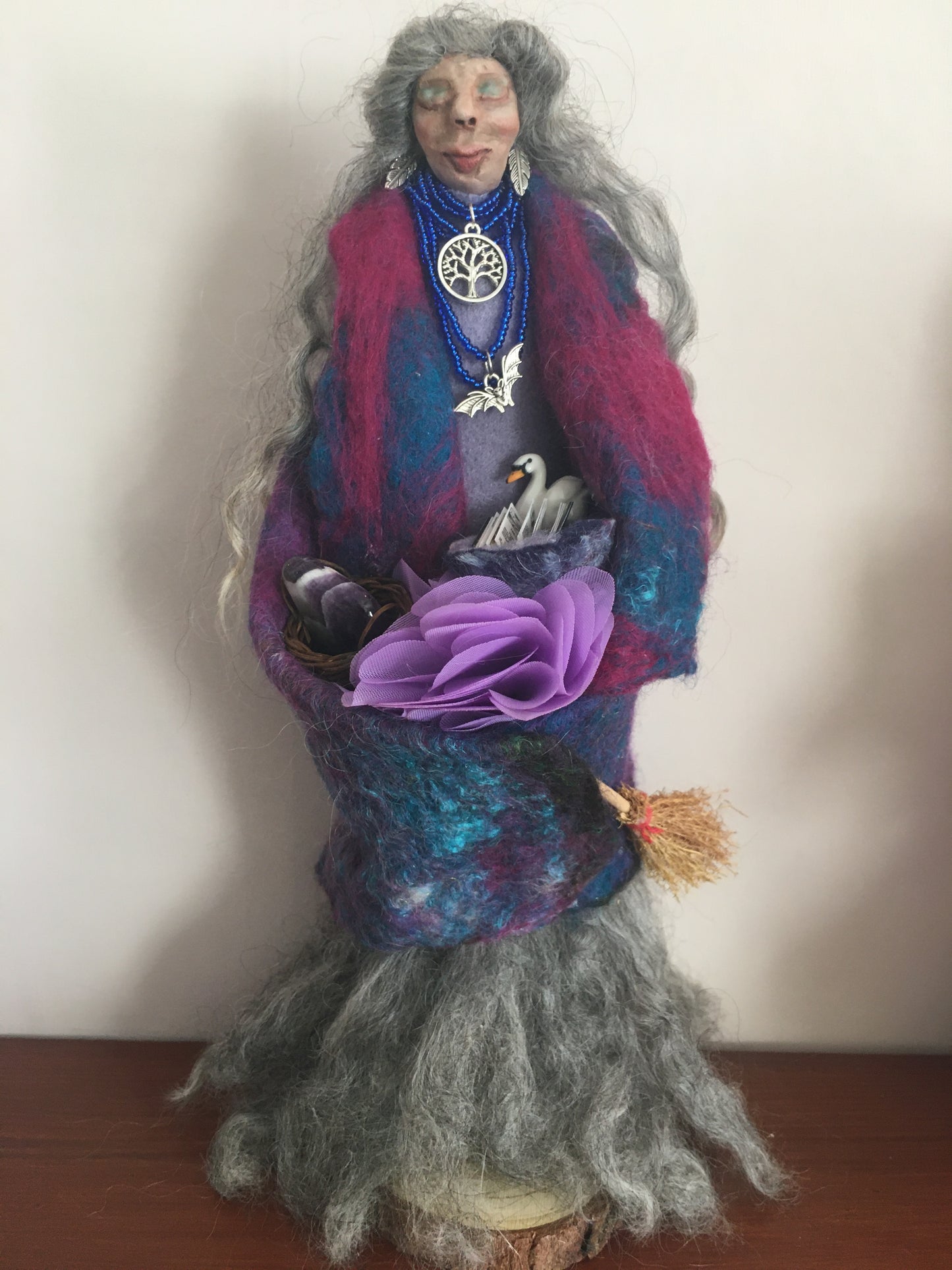 ALARCH: OOAK Handmade Welsh Fairy Witch Crone Art Doll Wise Woman