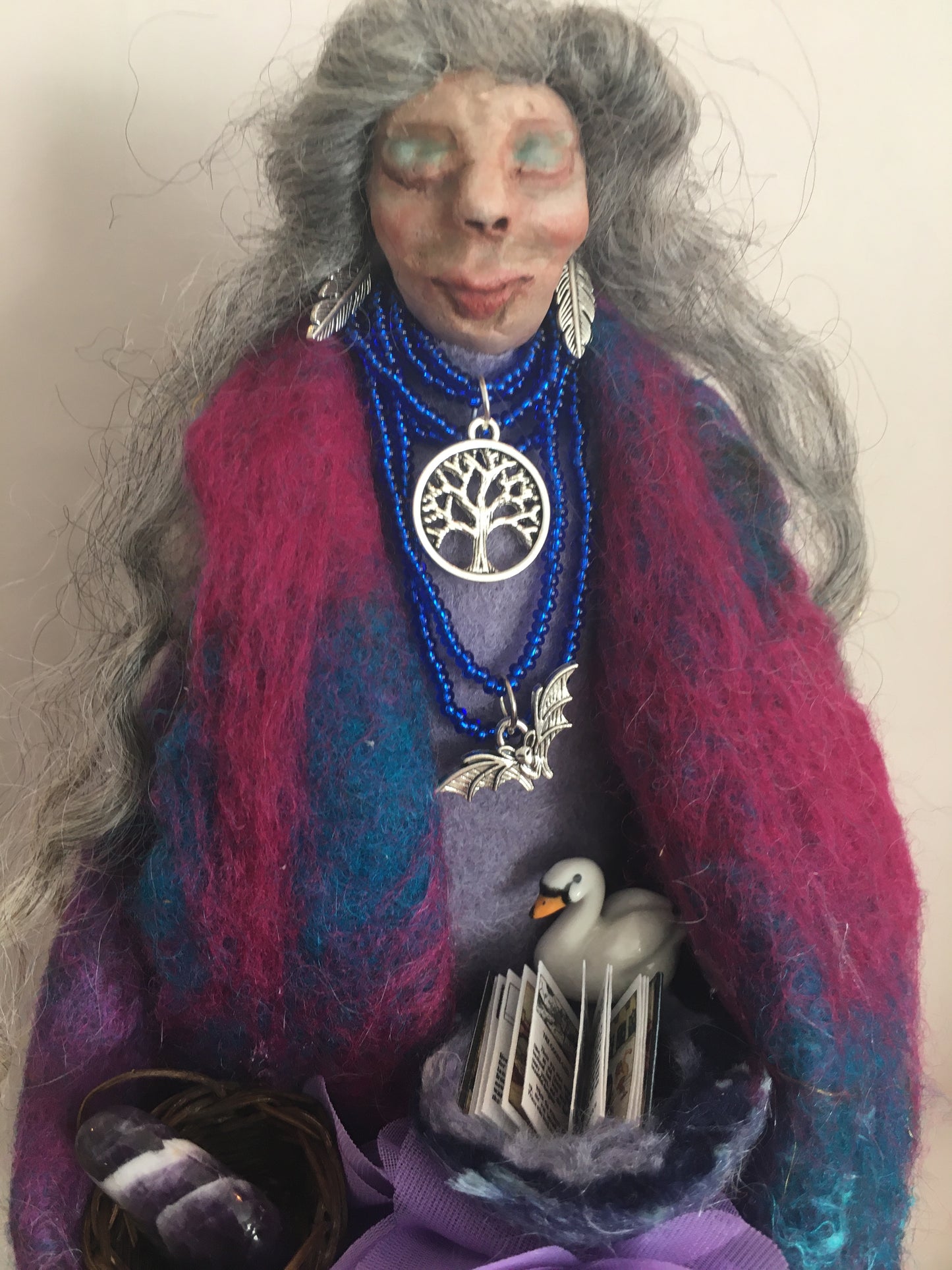 ALARCH: OOAK Handmade Welsh Fairy Witch Crone Art Doll Wise Woman