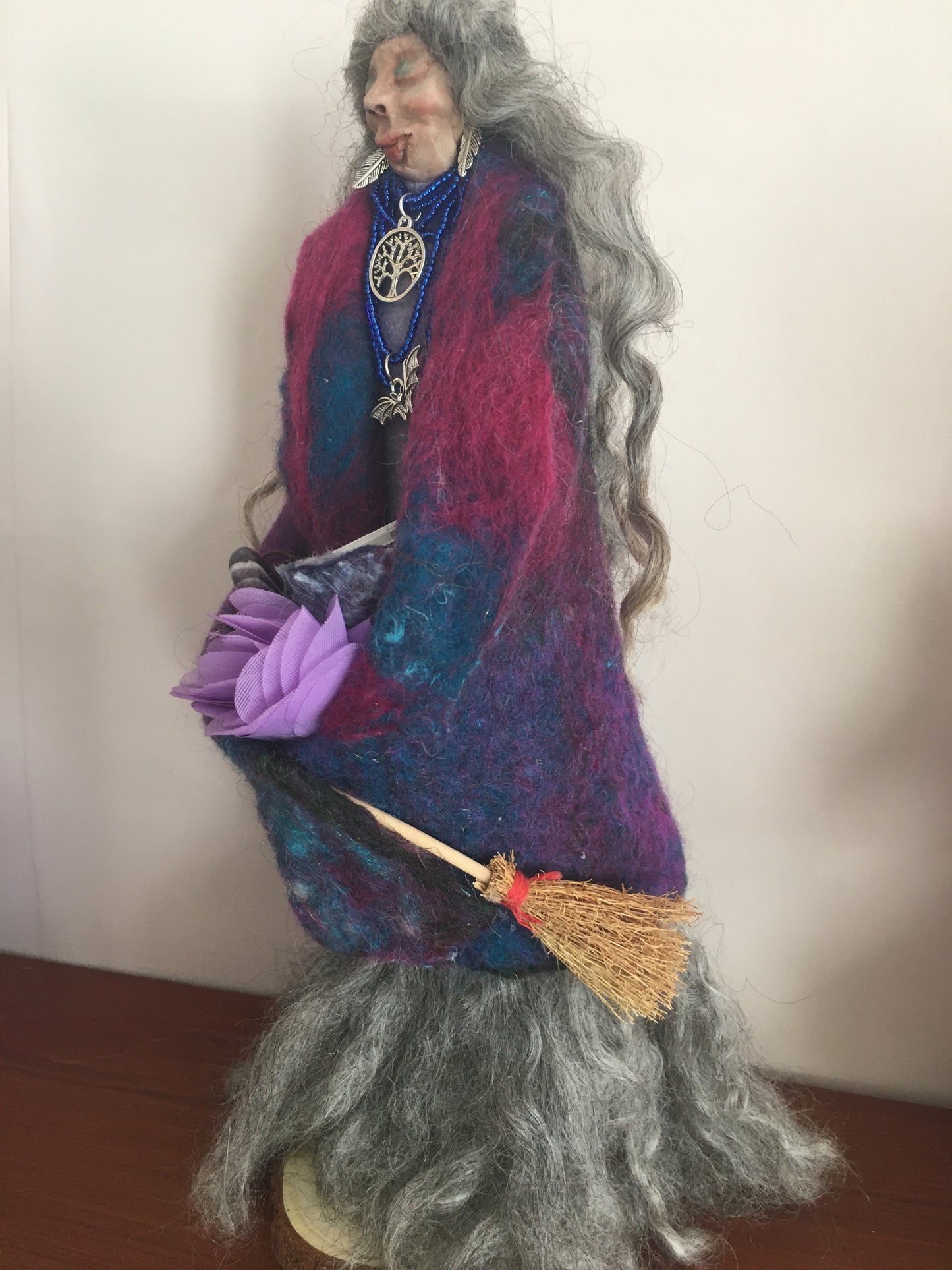 ALARCH: OOAK Handmade Welsh Fairy Witch Crone Art Doll Wise Woman