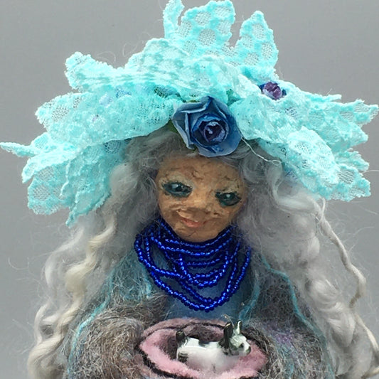 AERONEN, OOAK Handmade Welsh Fairy Crone Art Doll